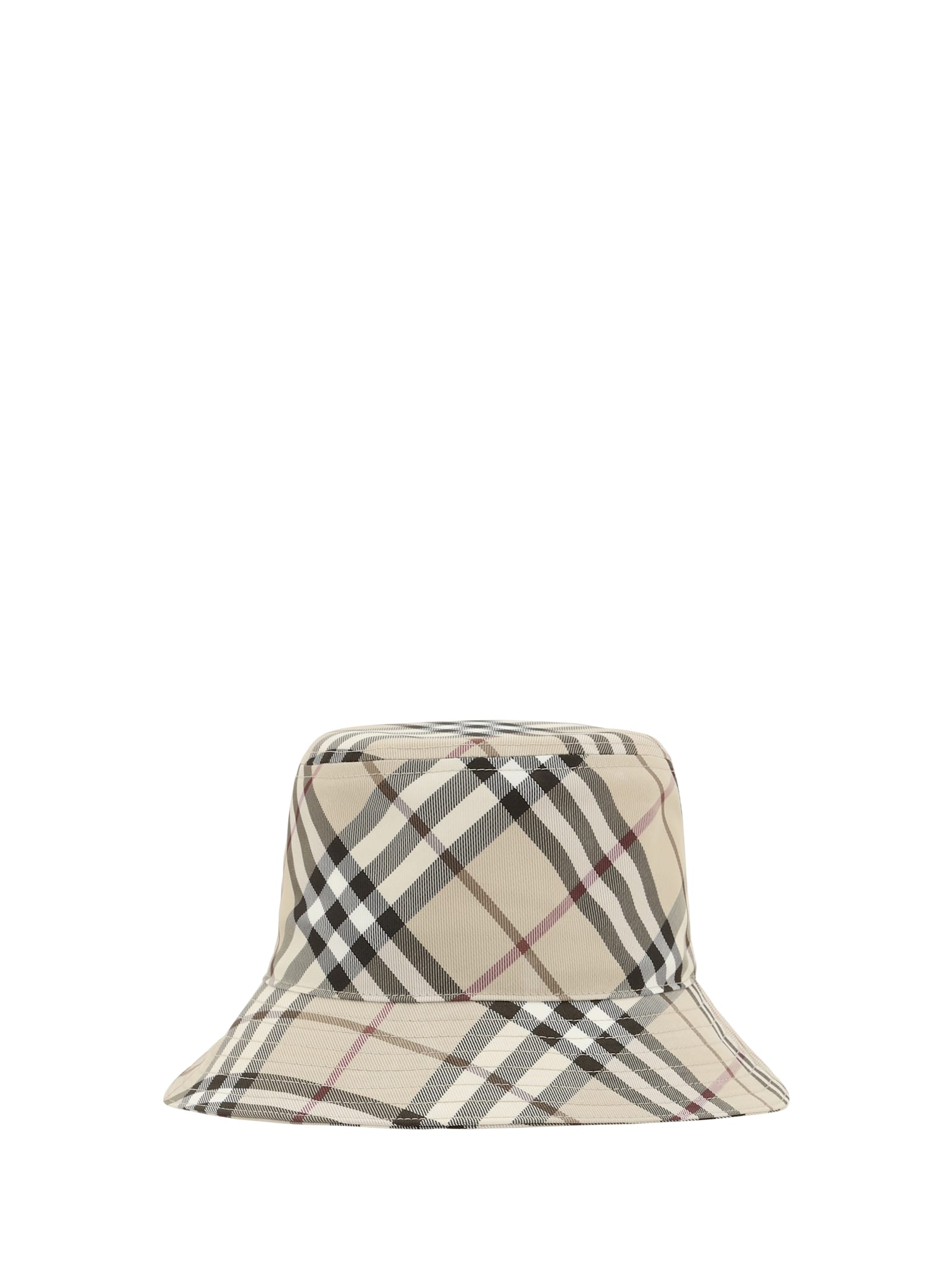 Burberry Check Beige Bucket Hat In Alabaster Ip Check