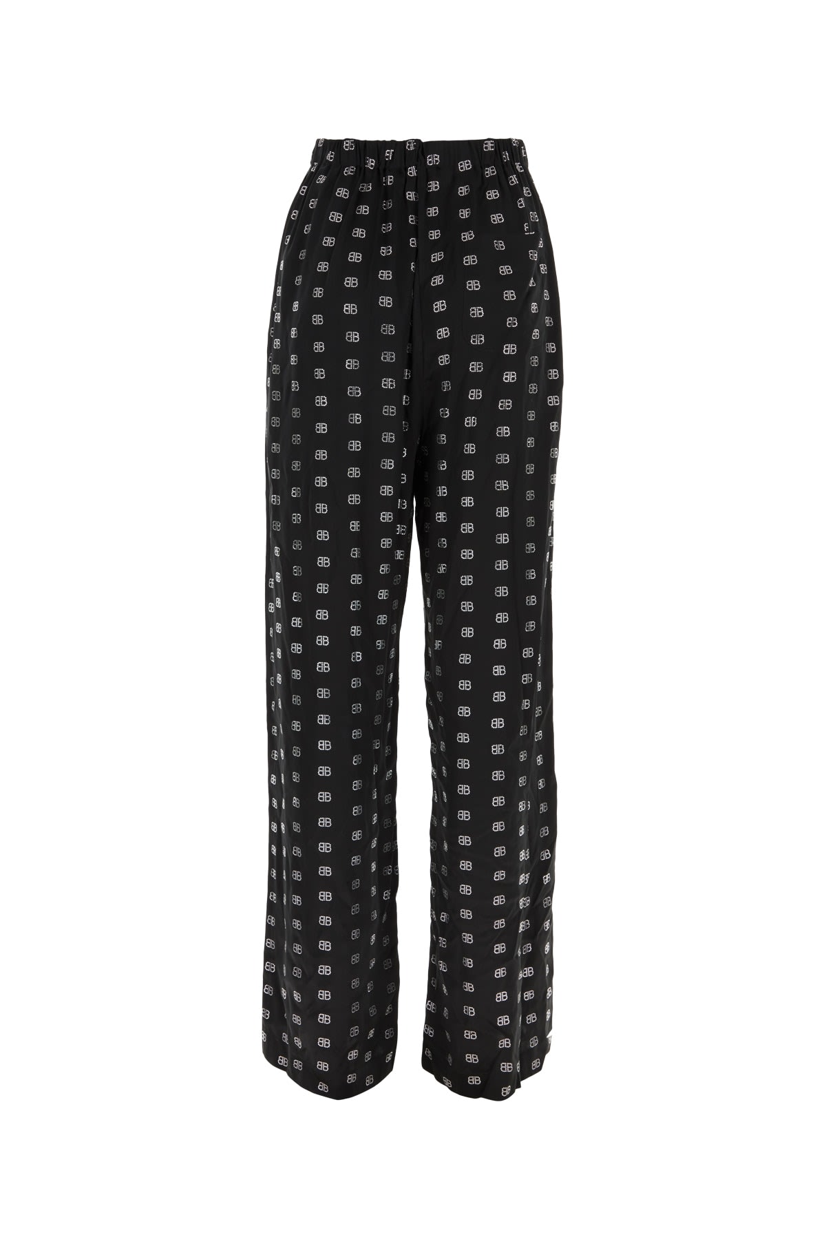 Shop Balenciaga Pyjama Pants In Blacksilver