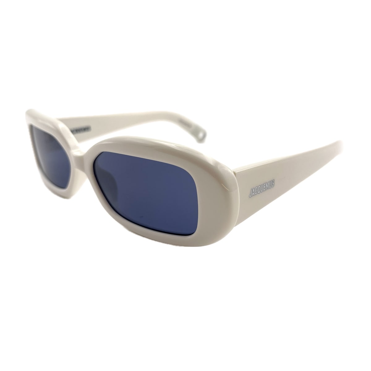 Shop Jacquemus Les Lunettes Rond Carré Jac 11 C2 White Sunglasses In Bianco