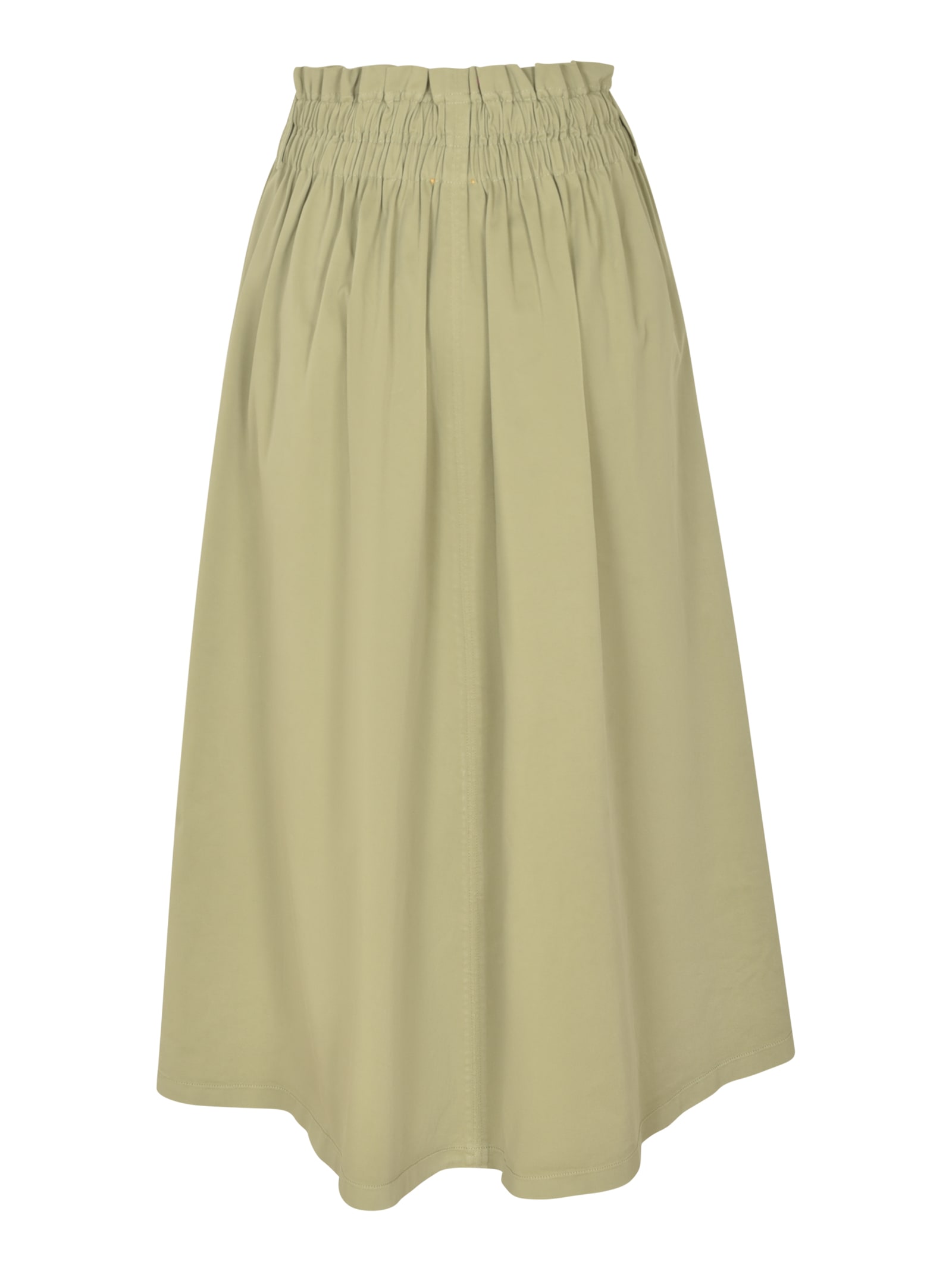 Shop Forte Forte Elastic Twill Skirt In Olive