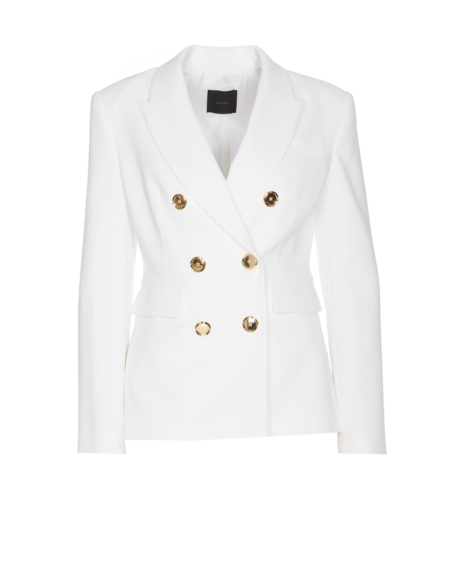 Shop Pinko Double-breasted Blazer In White