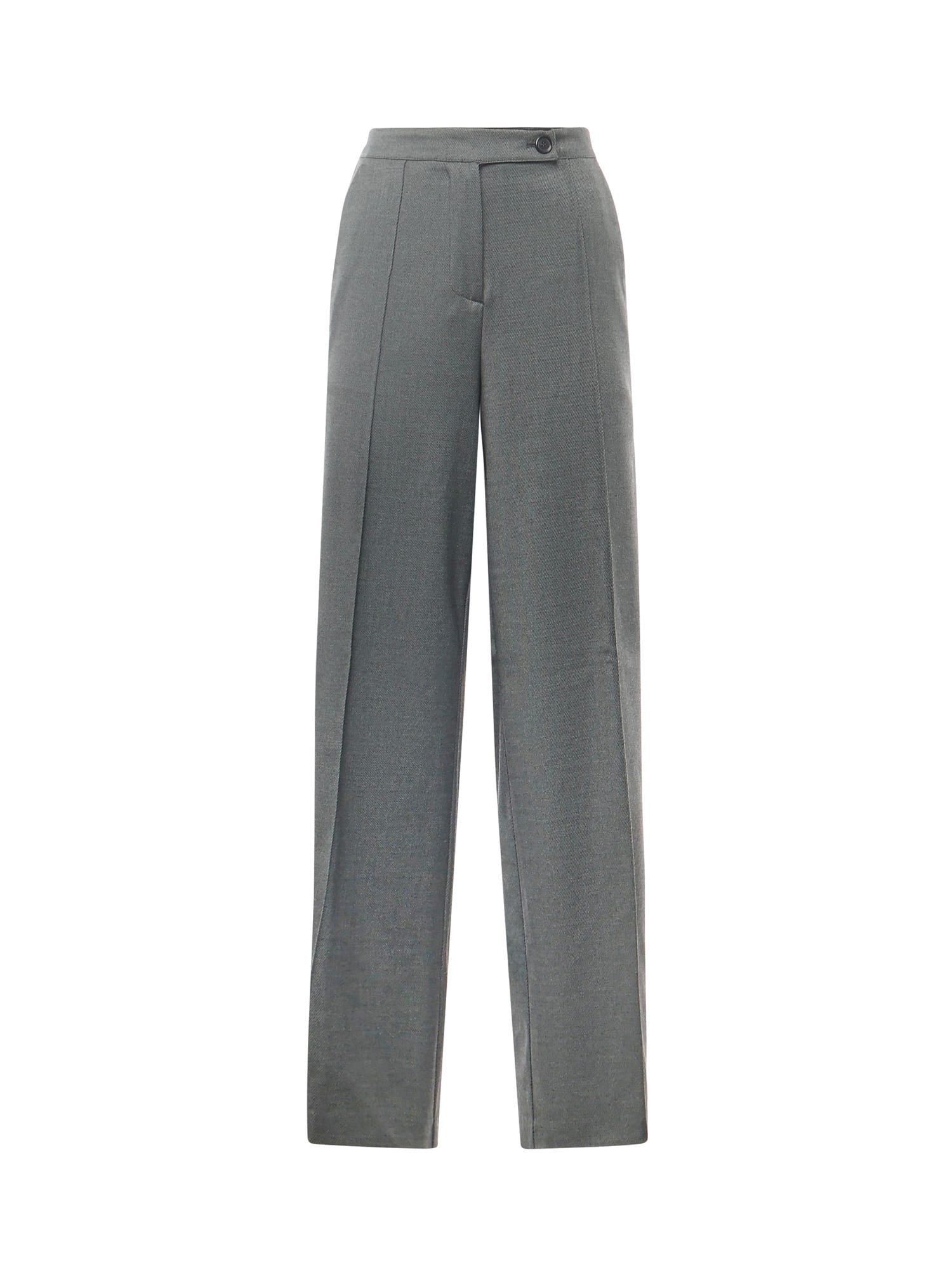 Pinko Placida Wool Blend Trousers In Gray