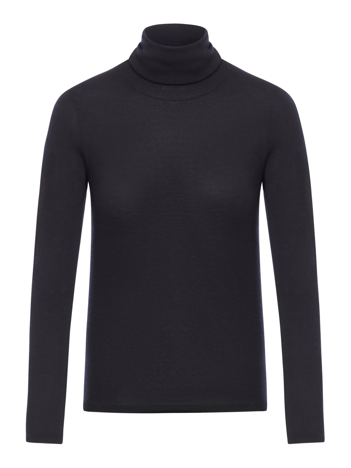 Shop Max Mara Turtleneck Long-sleeved Knitted Top In Black