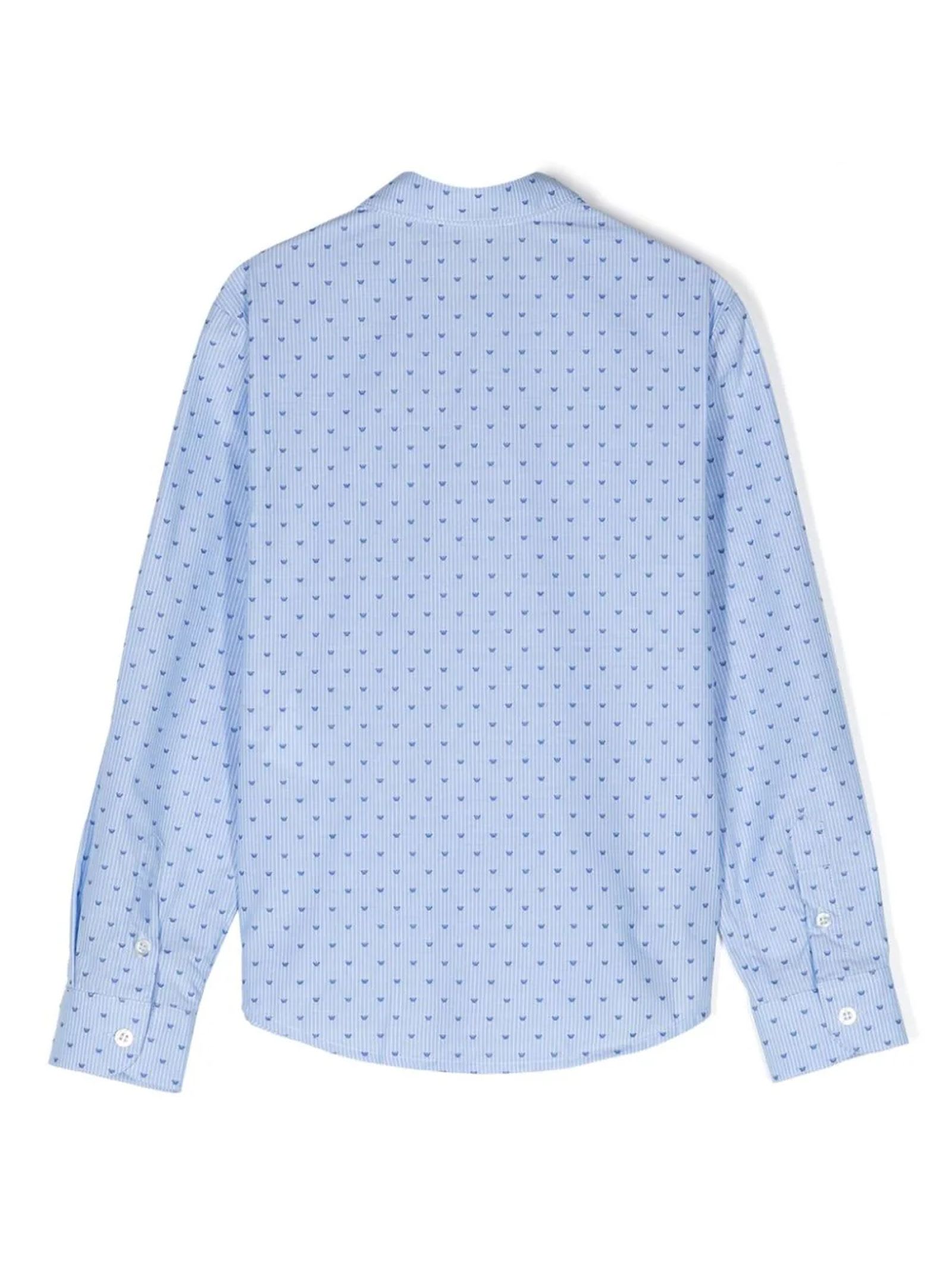 Shop Emporio Armani Shirts Clear Blue