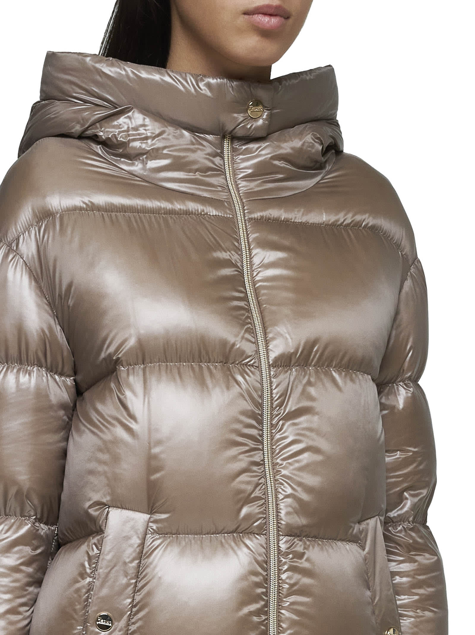 Shop Herno Down Jacket In Dove Grey