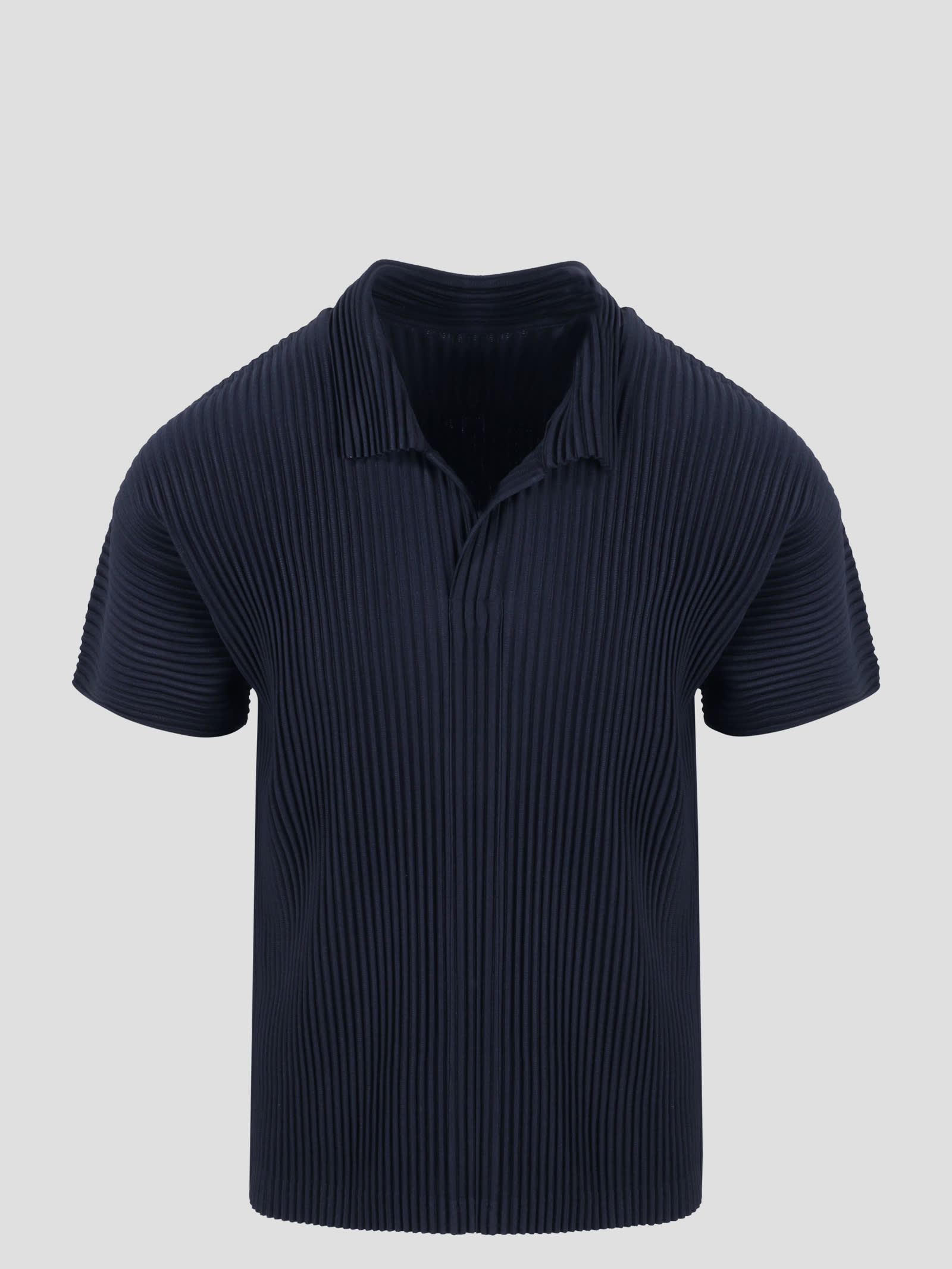 Basic Pleated Polo Shirt