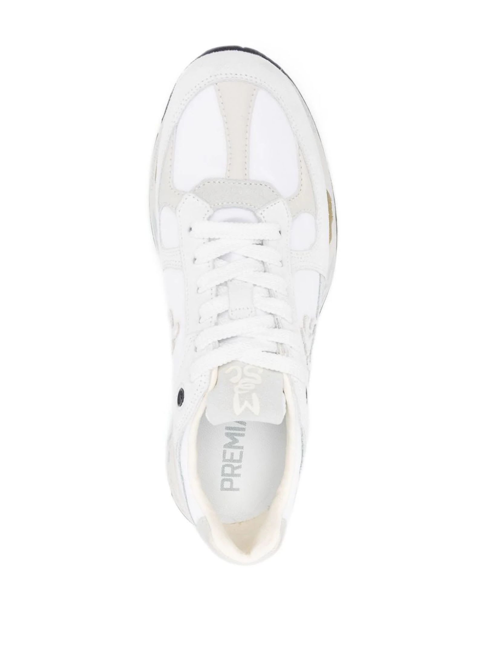 PREMIATA WHITE AND GREY MASE SNEAKERS 