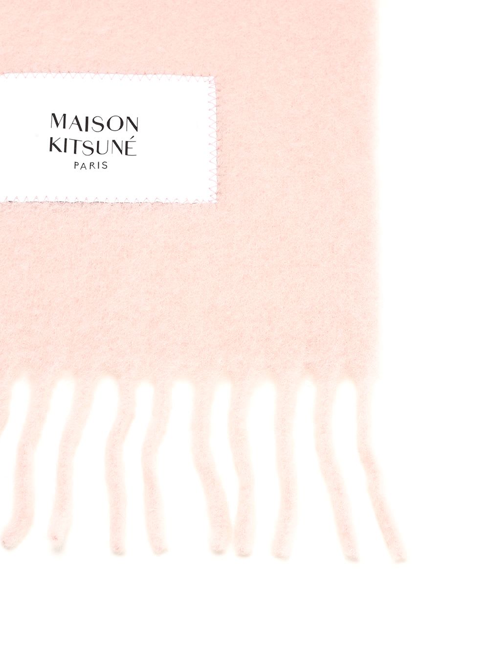 Shop Maison Kitsuné Baby Alpaca Scarf In Rose