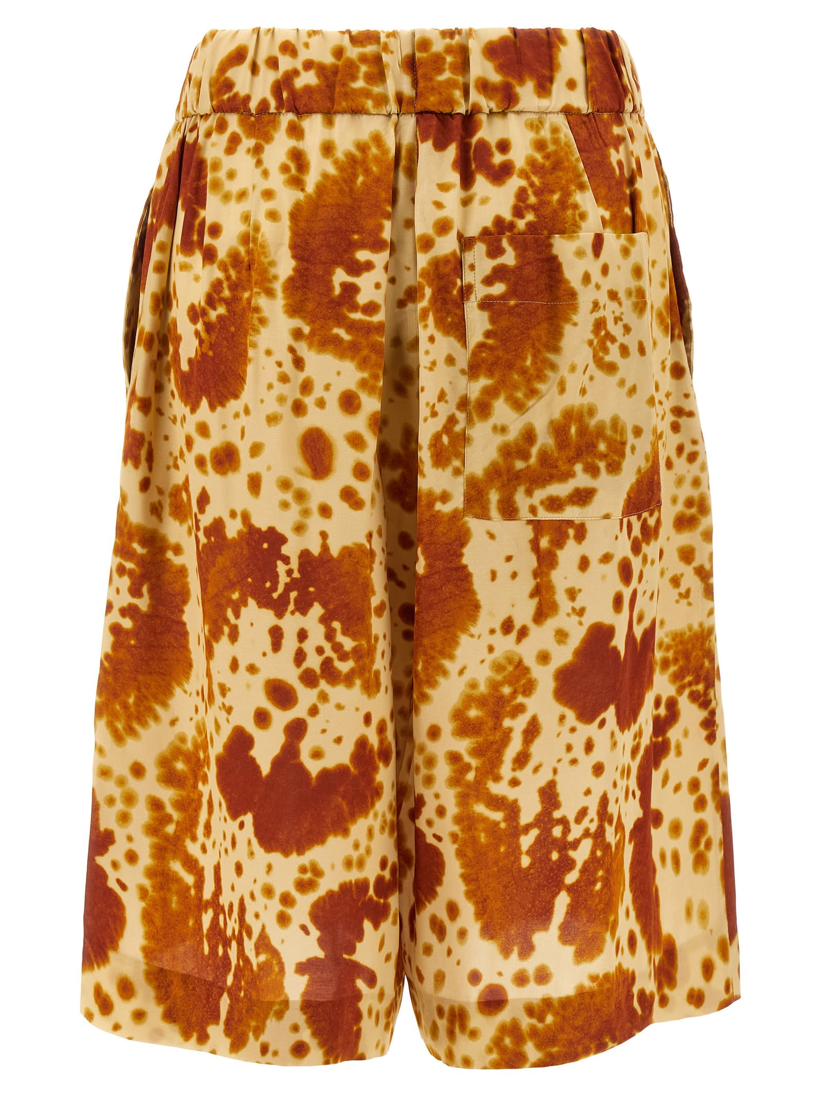 Dries Van Noten Bermuda Shorts With Elastic Waistband And Pockets In Brown