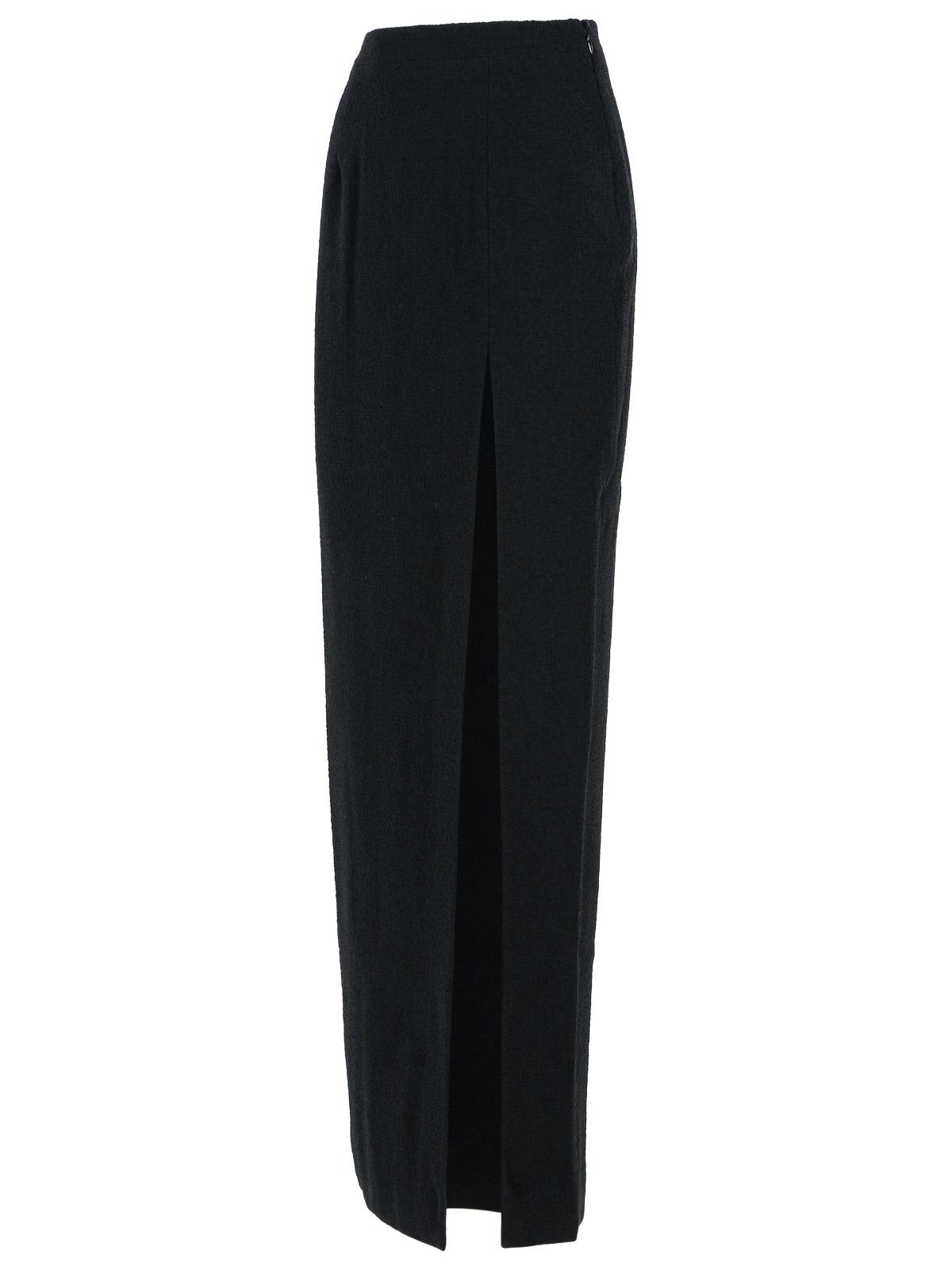Alessandra Rich Long Skirt In Black Virgin Wool Blend Women In Black