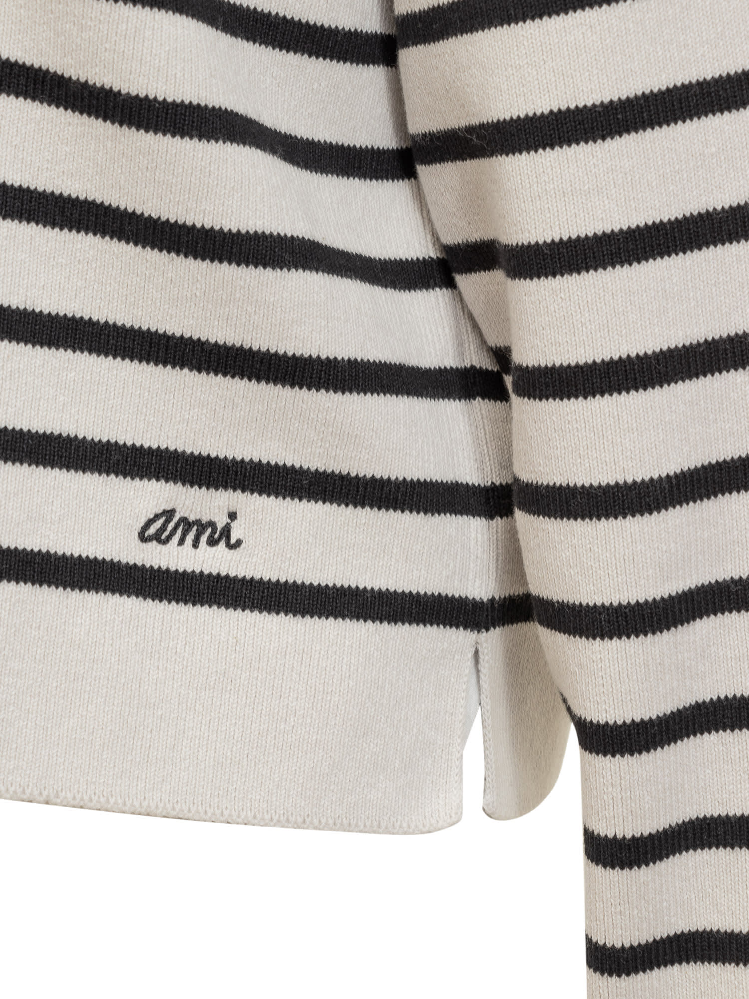 Shop Ami Alexandre Mattiussi Sweater With Logo In White