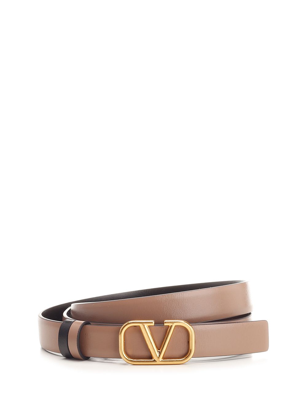 Shop Valentino Vlogo Signature Reversible Belt In Beige