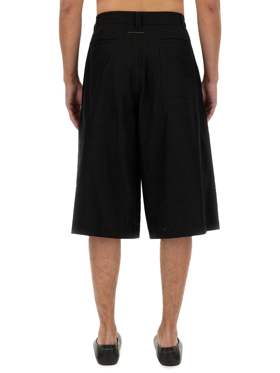 Shop Mm6 Maison Margiela Cotton Shorts In Black