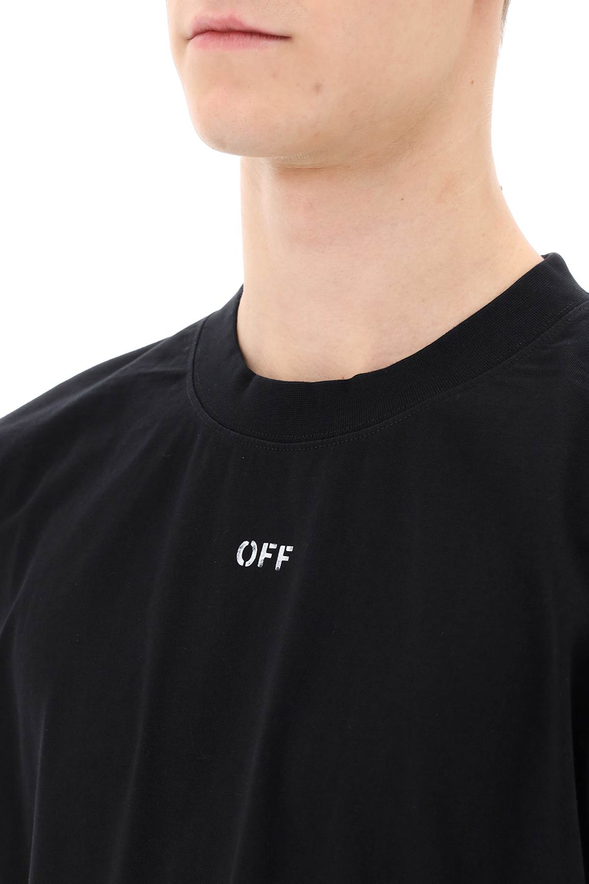 Shop Off-white Crew-neck T-shirt With Off Print In Black