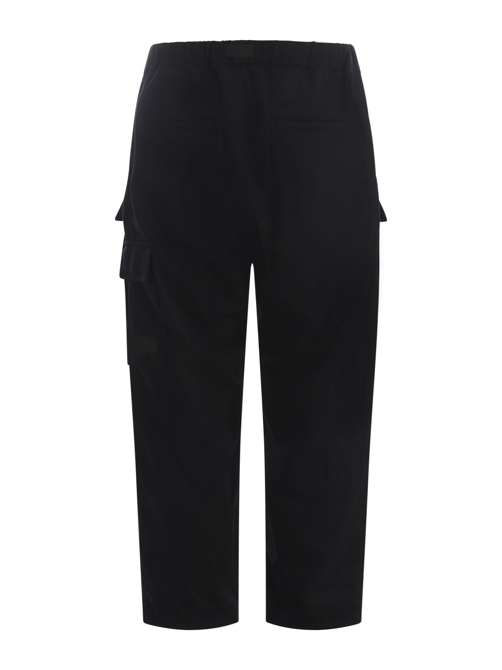 Shop Y-3 Cargo Pants  In Wool Blend In Black