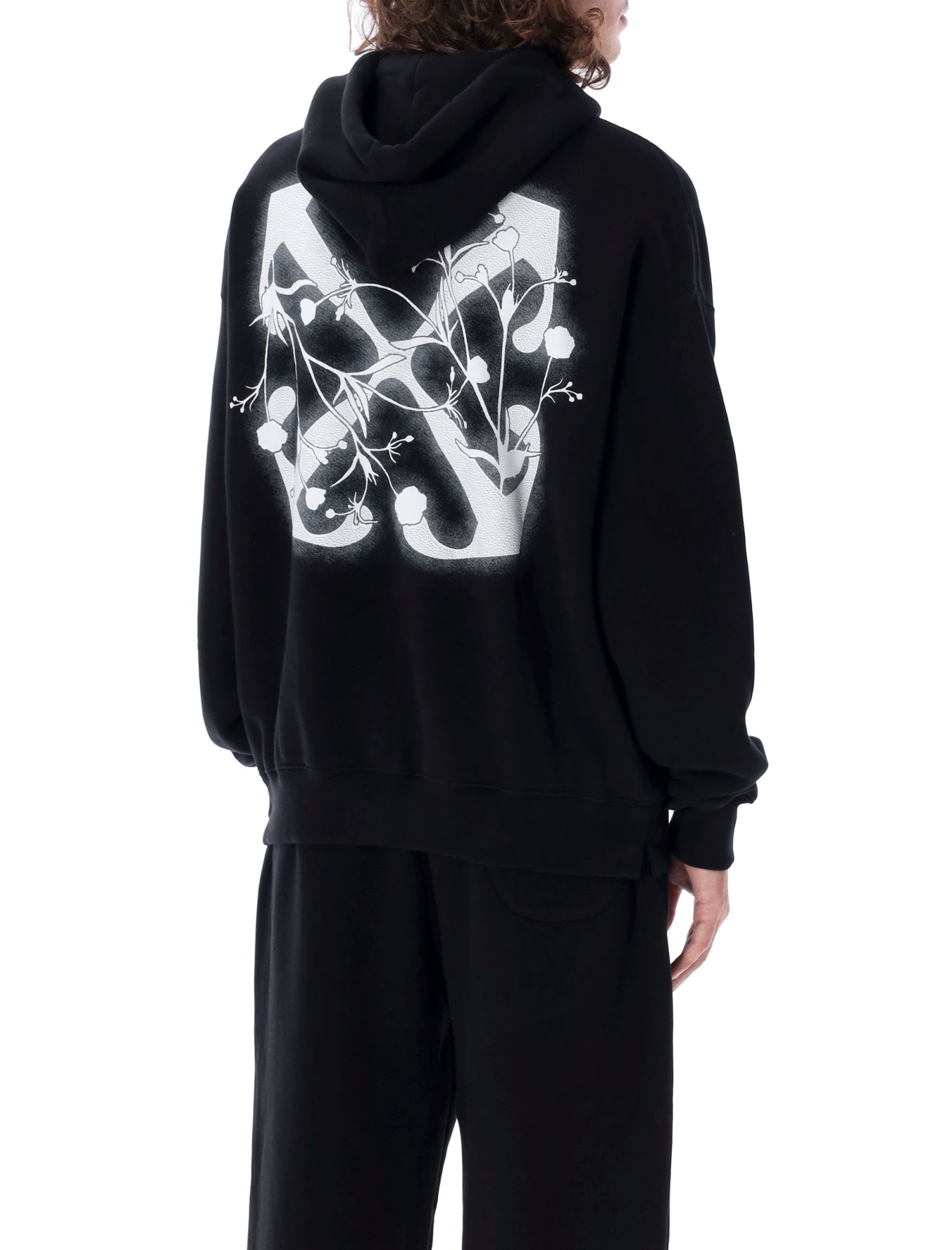 Shop Off-white Flower Arrow Skate Hoodie In Black White