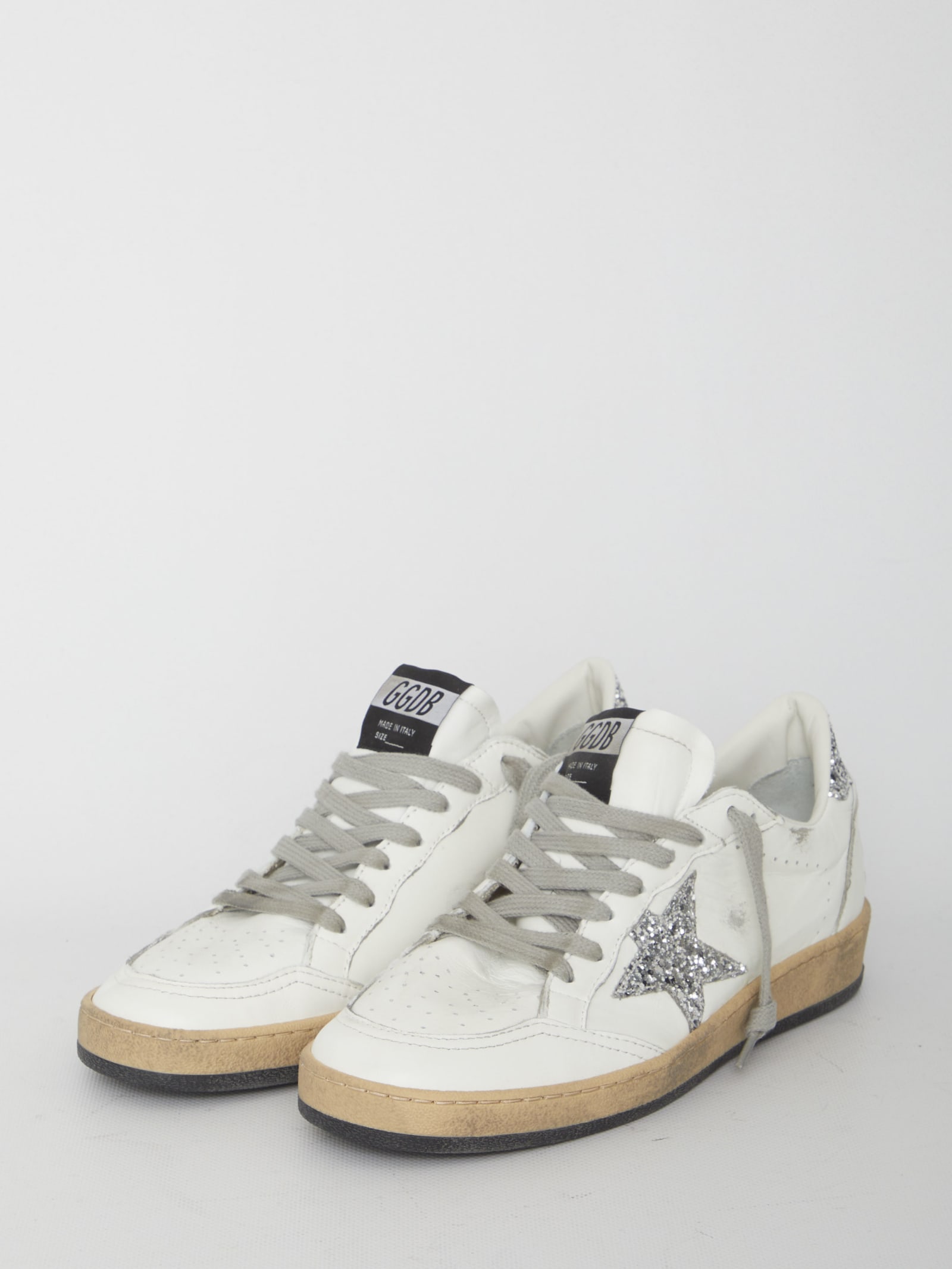 Golden Goose Deluxe Brand Women Ballstar Leather Sneakers With Logo On The Side In White