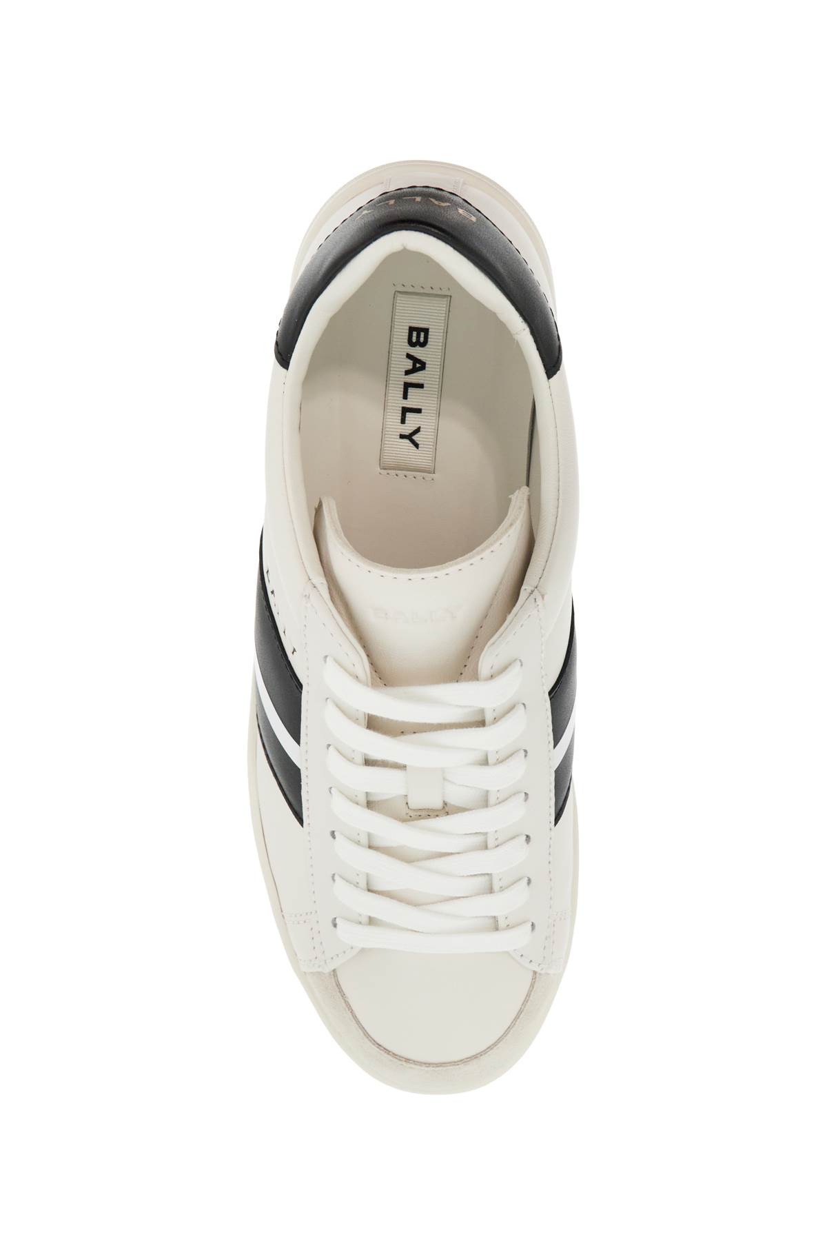 Shop Bally Smooth Leather Thiago Sneakers In In White/black (white)