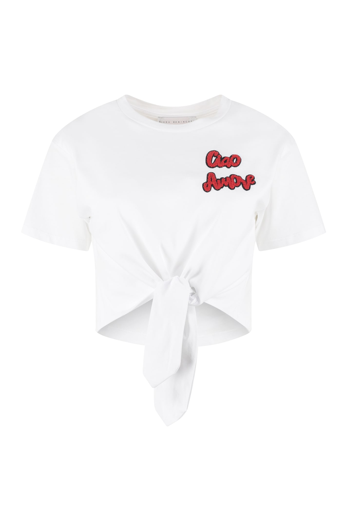 Giada Benincasa Twist-front Cotton T-shirt