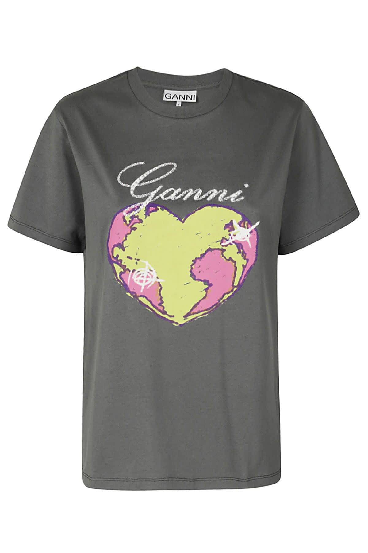 Shop Ganni Basic Jersey Heart Relaxed T-shirt