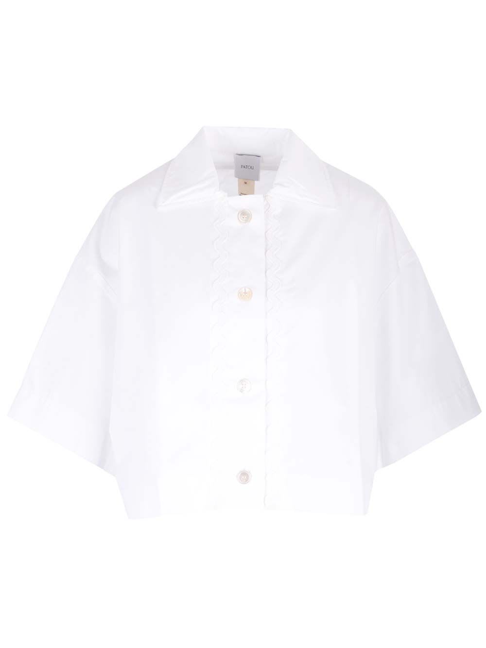 Shop Patou Short Shirt With Decorations In White