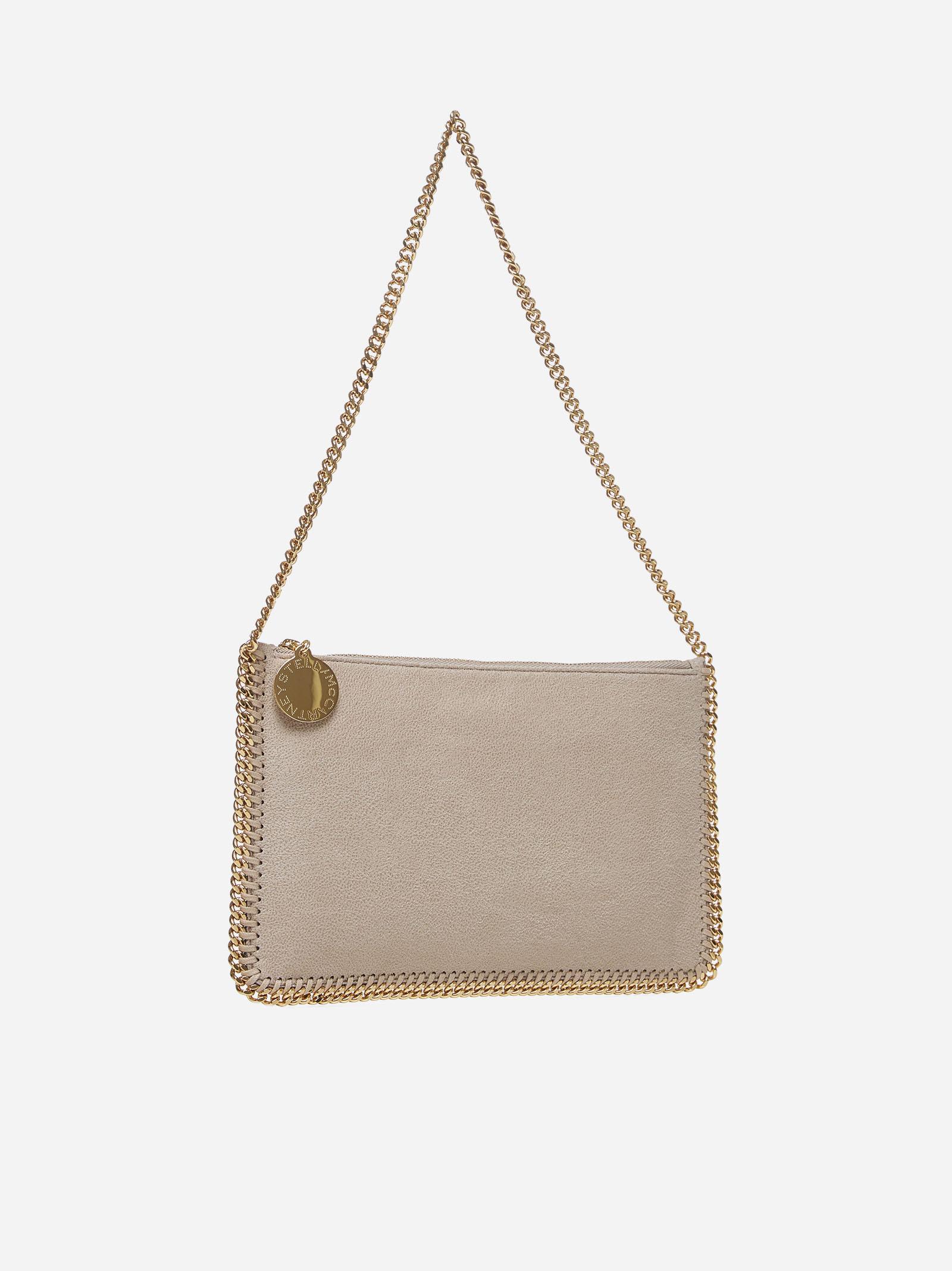 Stella Mccartney Falabella Shaggy Deer Pouch Bag In Butter Cream