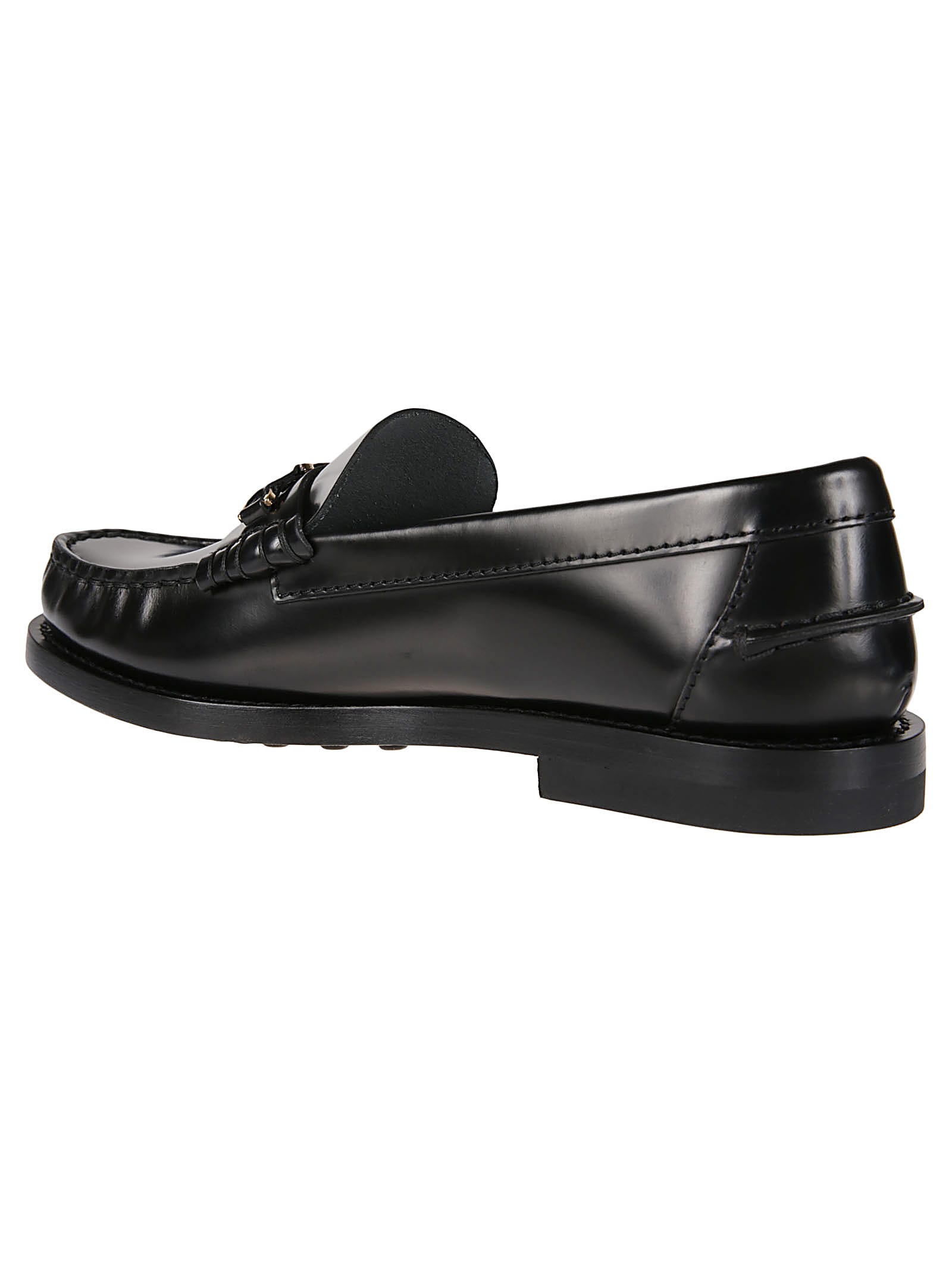 Shop Tod's 34l Chain Loafers In Nero