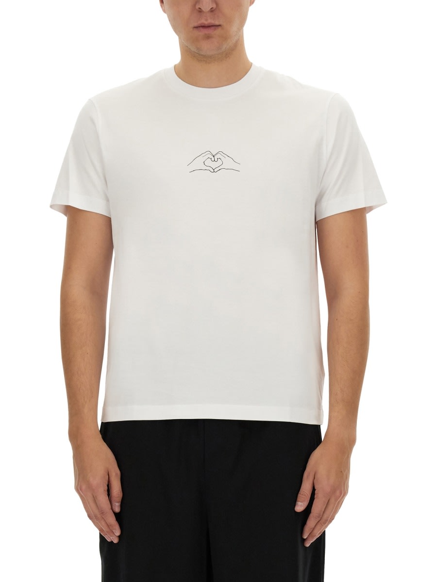 Shop Neil Barrett T-shirt With Print In White