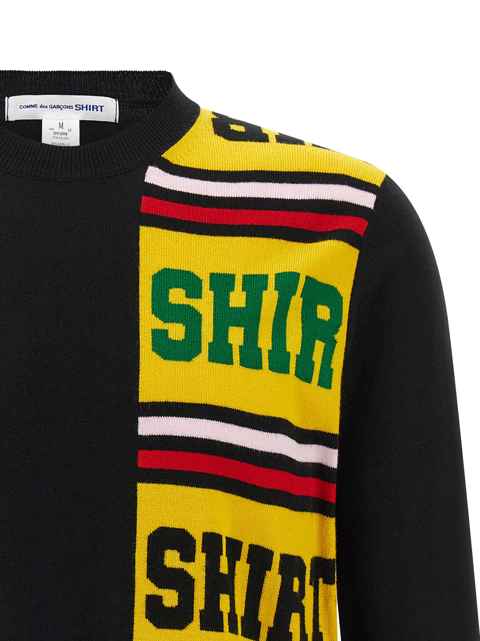 Comme Des Garçons Shirt Intarsia Sweater Sweaters And Cardigans Black In Black