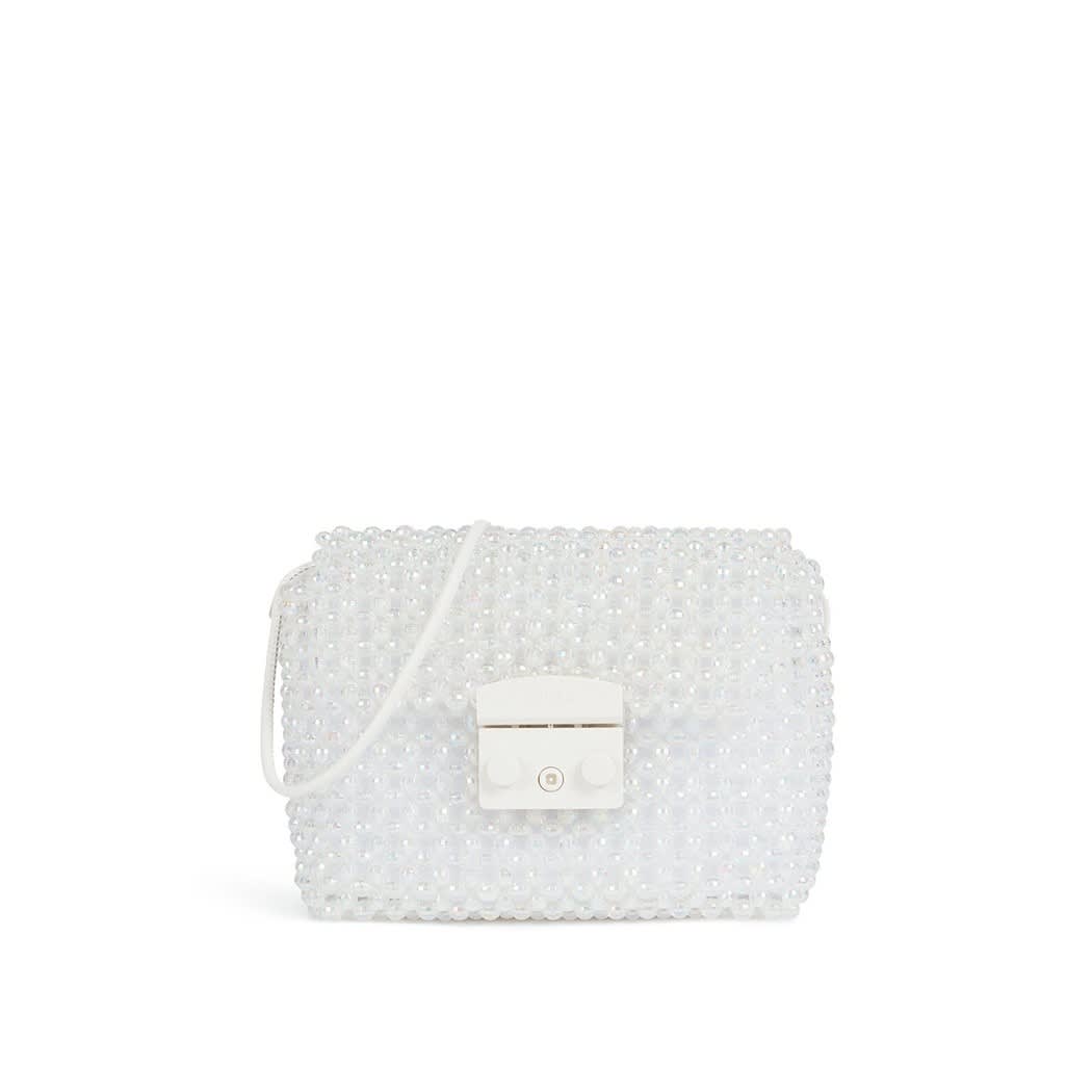 Furla Metropolis Mini Pearls White Crossbody Bag