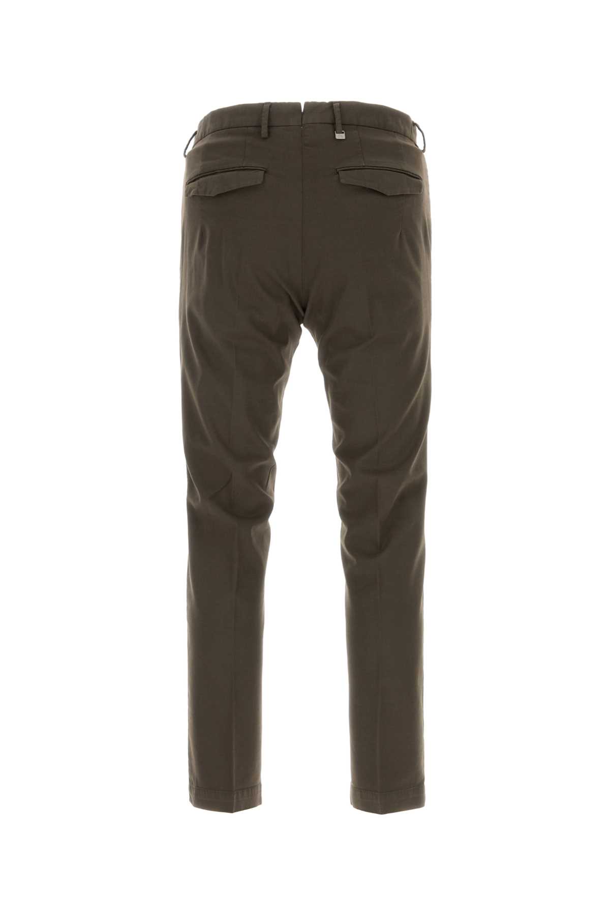 PT TORINO BROWN STRETCH COTTON BLEND PANT