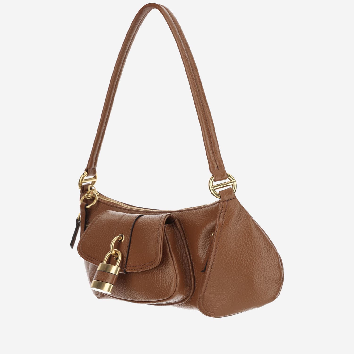 Shop Chloé 99 Leather Shoulder Bag In Brown