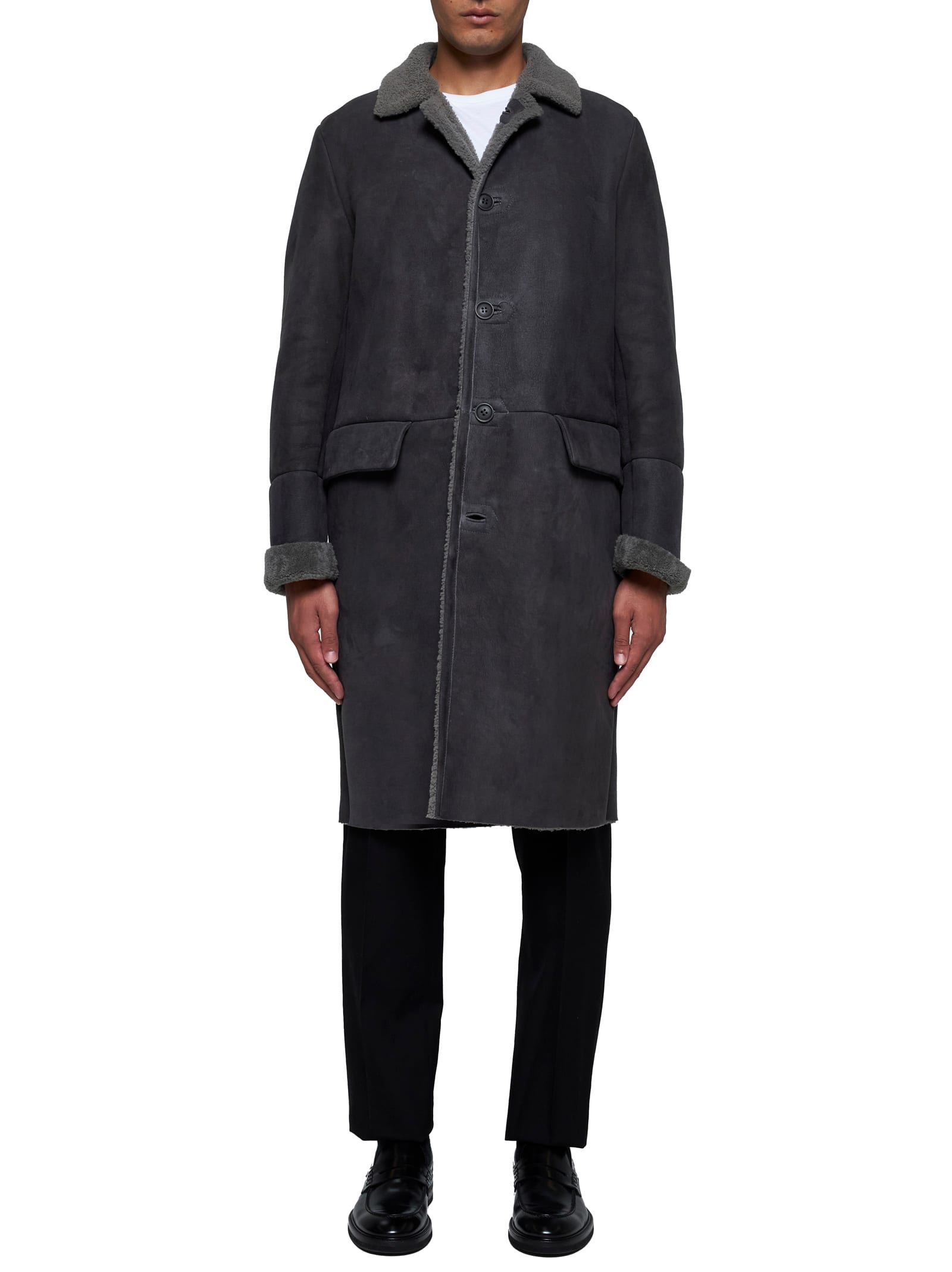 Shop Salvatore Santoro Coat In Grey