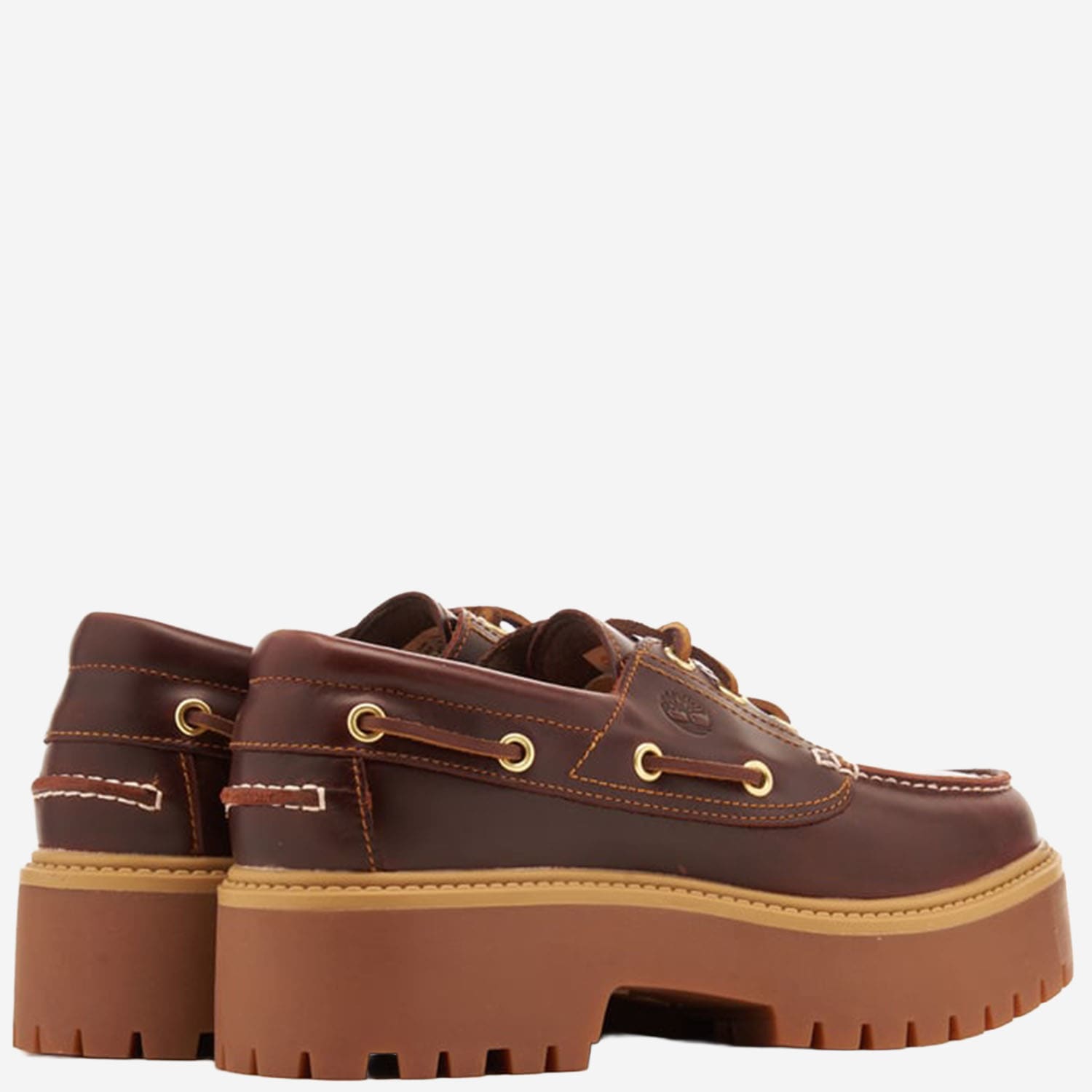 Timberland Boat Shoes Con Plateau Stone Street W Marrone Scuro In Multi