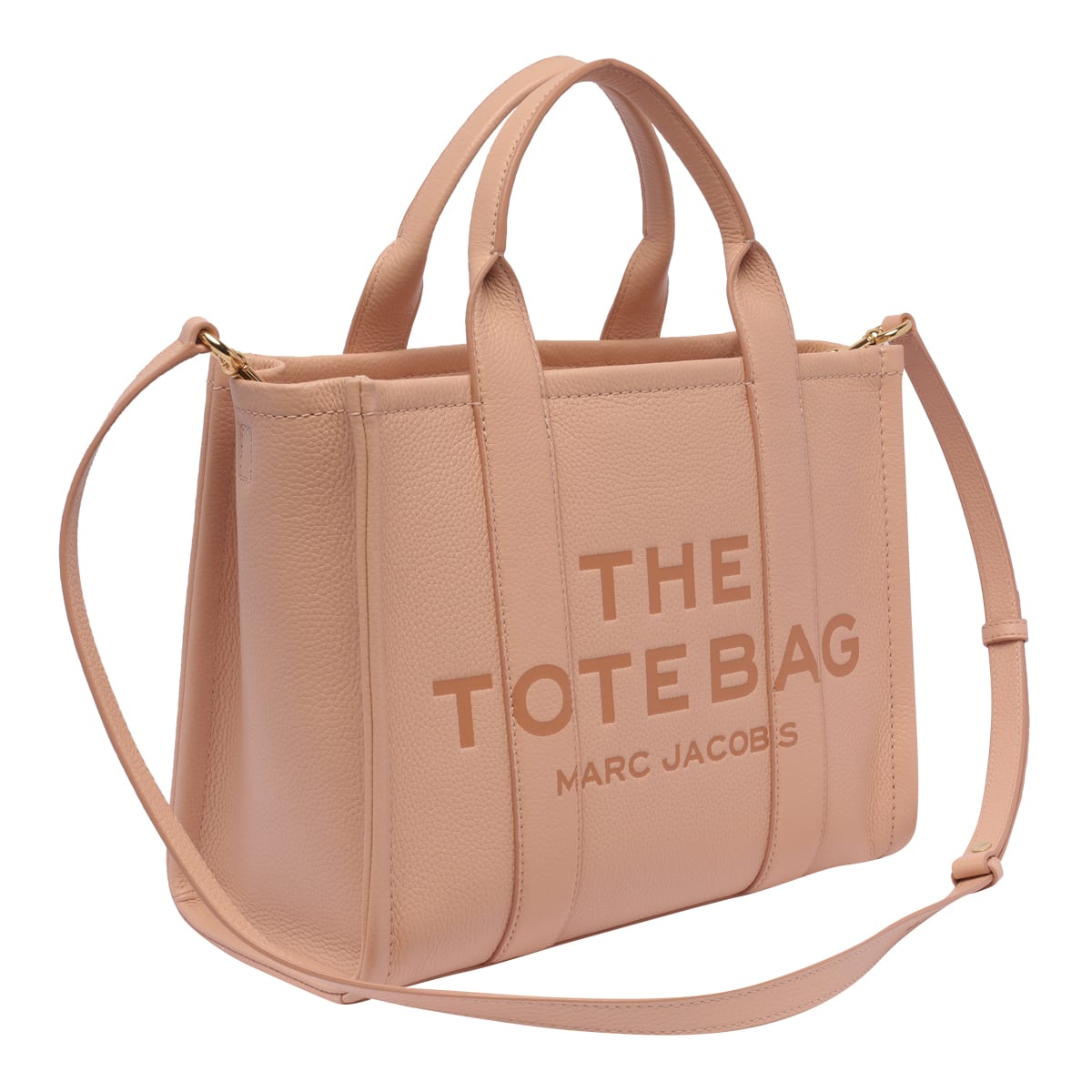 Shop Marc Jacobs The Leather Medium Tote Bag In Pink