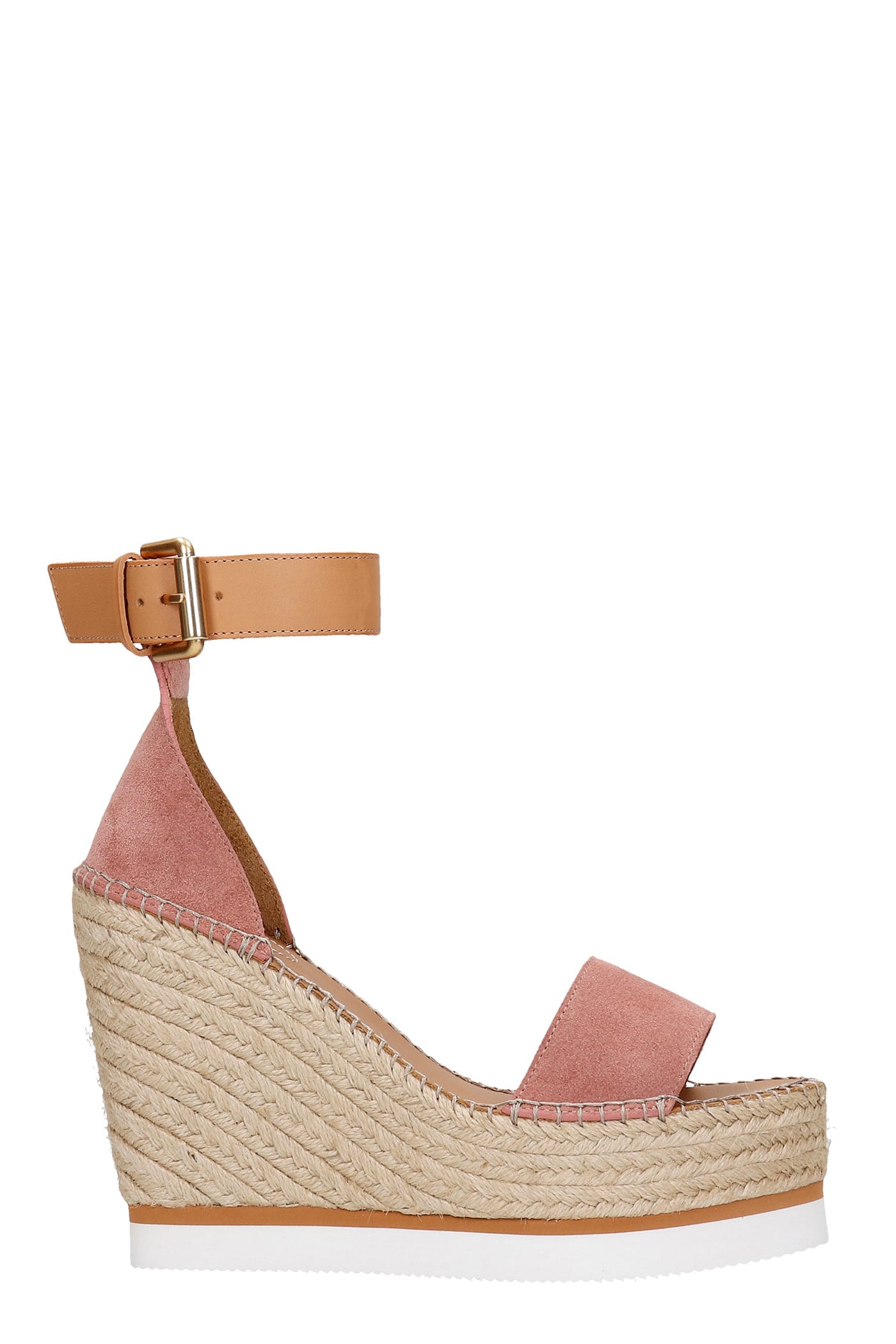 See by Chloé Wedges In Rose-pink Suede