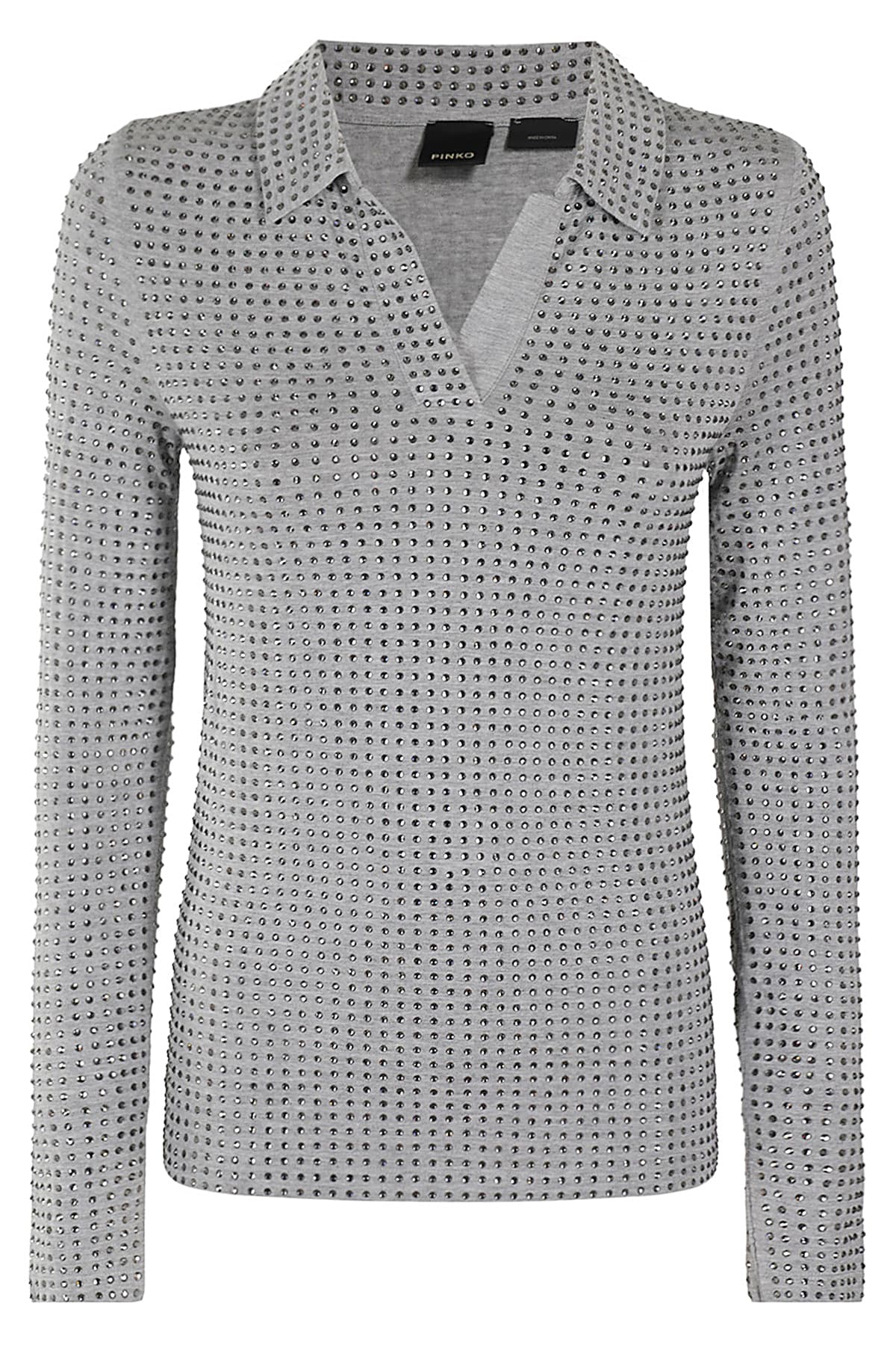 Shop Pinko Kooser Polo Jersey Full In Grigio Pioggerella