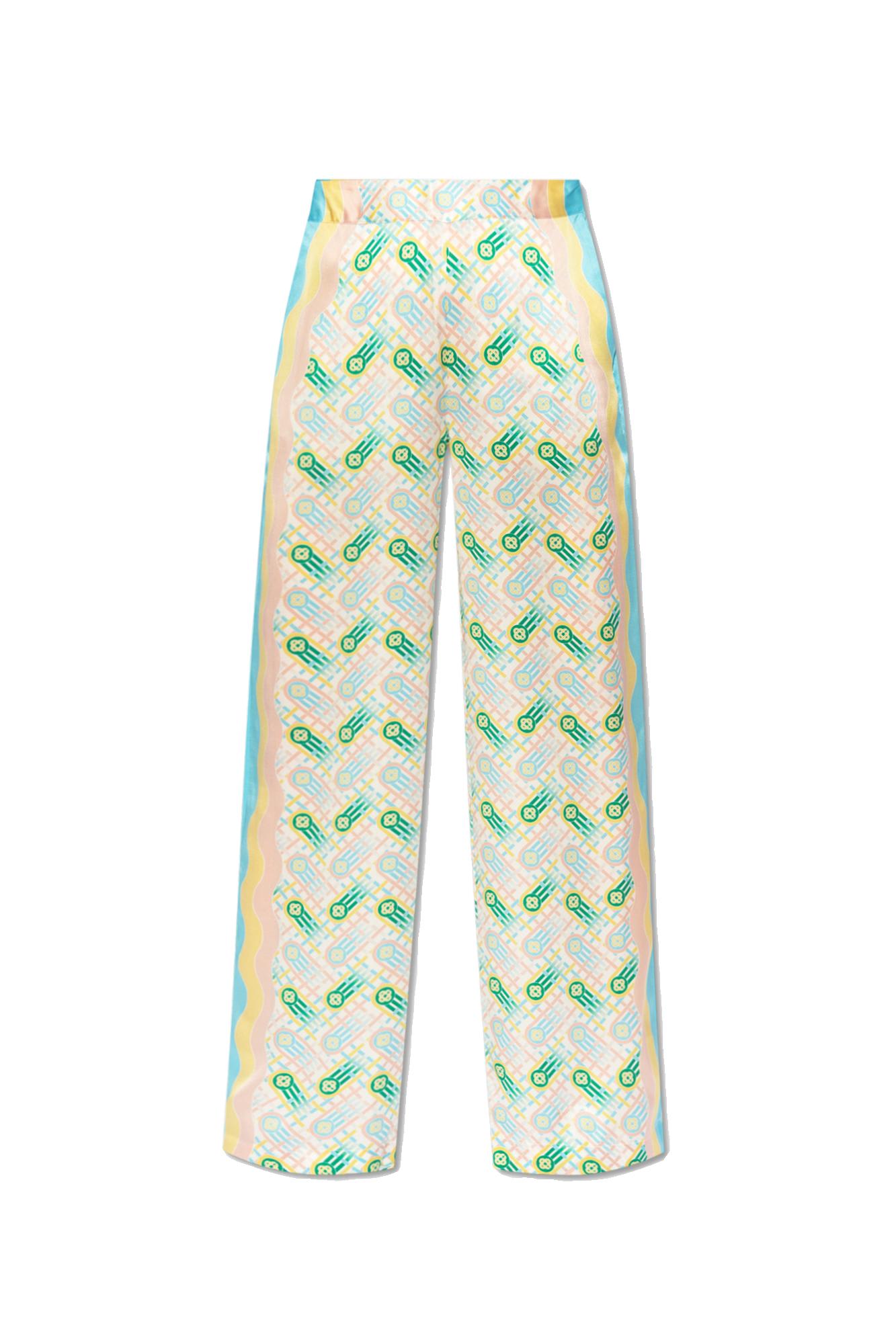 Shop Casablanca Monogram Trousers In Ping Pong Print