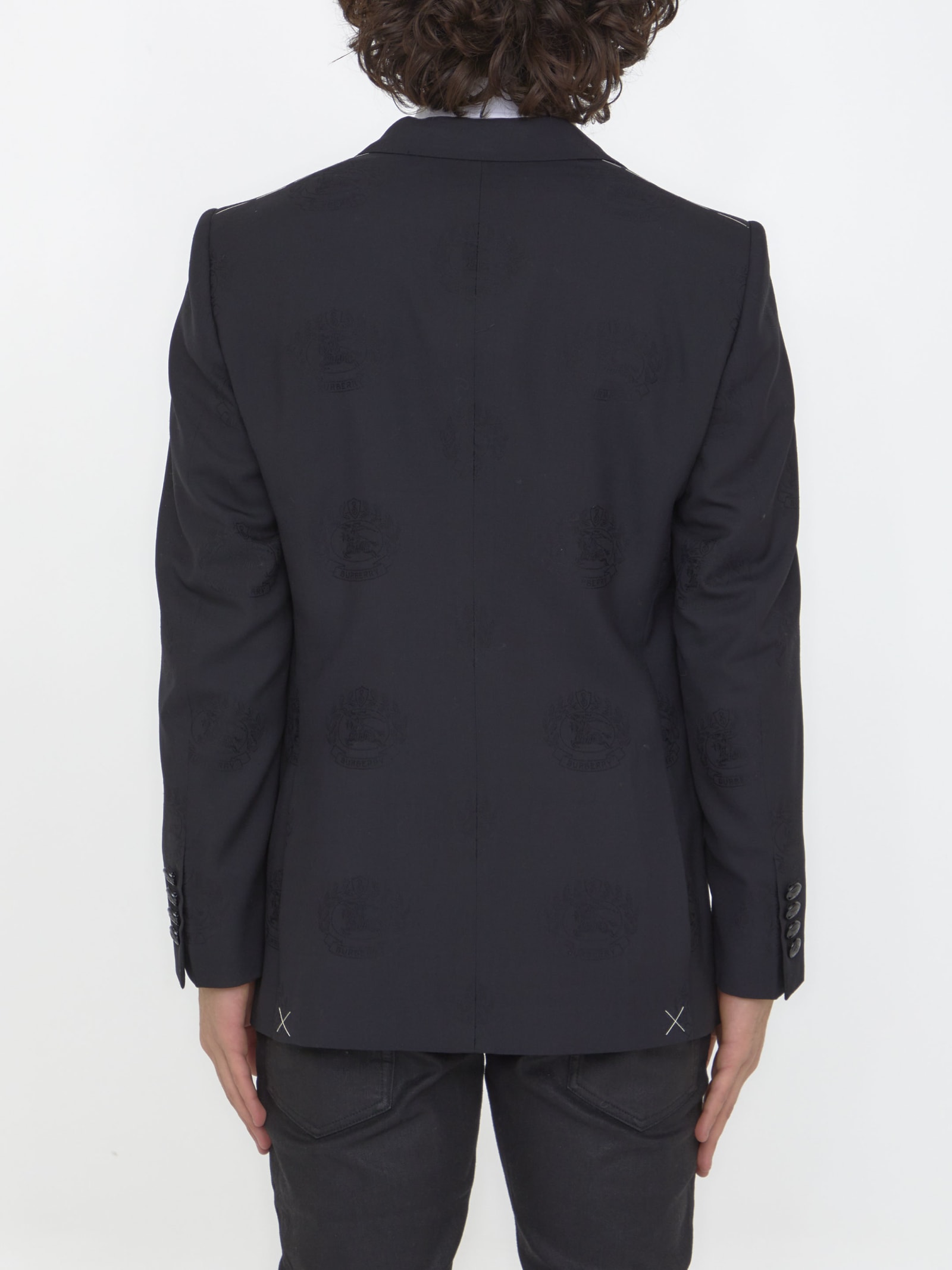 Shop Burberry Oak Leaf Crest Tuxedo Jacket In Black