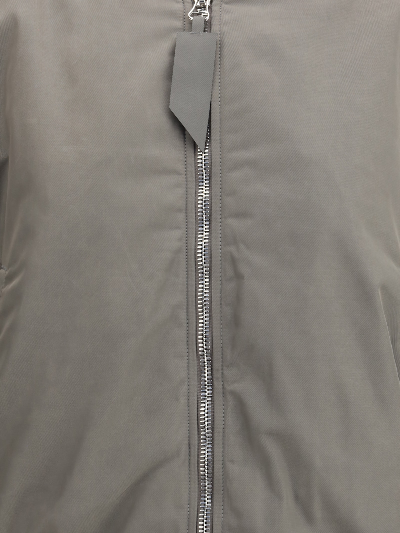 Attico Grey Bomber Jacket With Front Zip Closure And One Zipped Pocket On The Sleeve In Gray