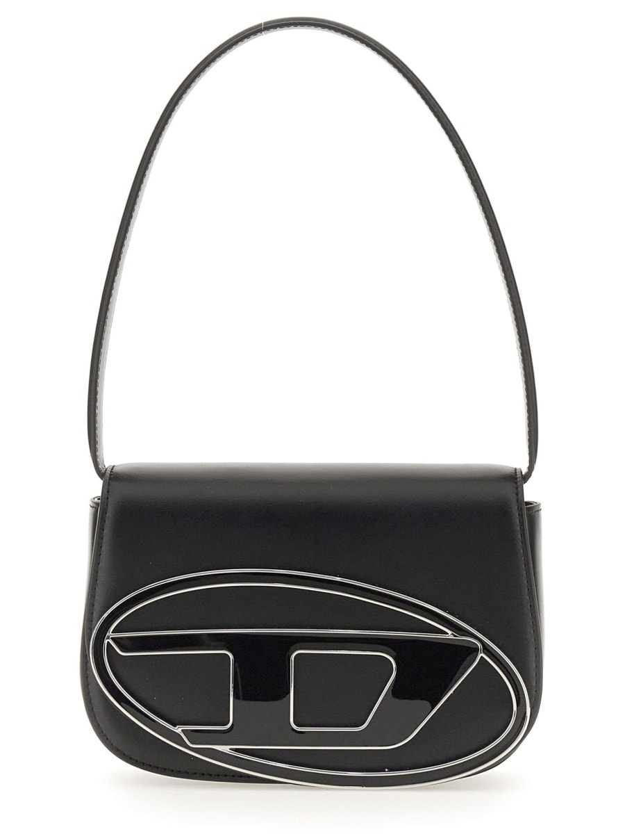 Diesel Compact Minimalist Shoulder Bag With Smooth Finish In Black