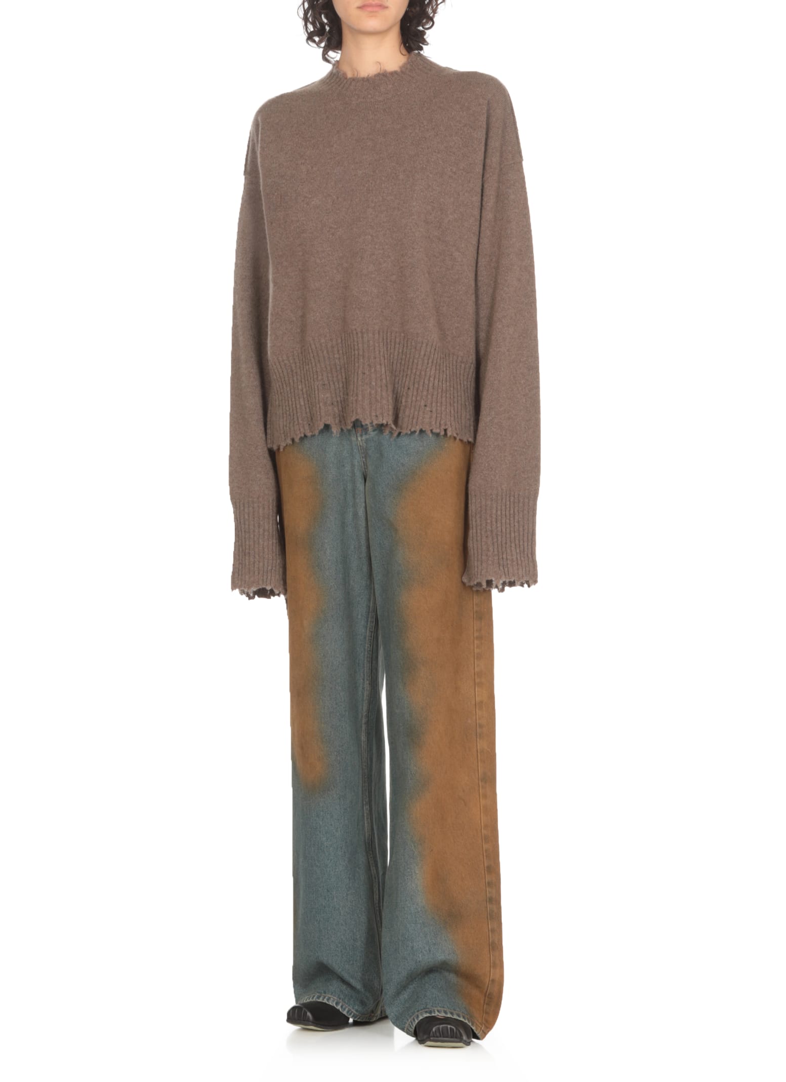 Shop Uma Wang Cashmere Sweater In Brown