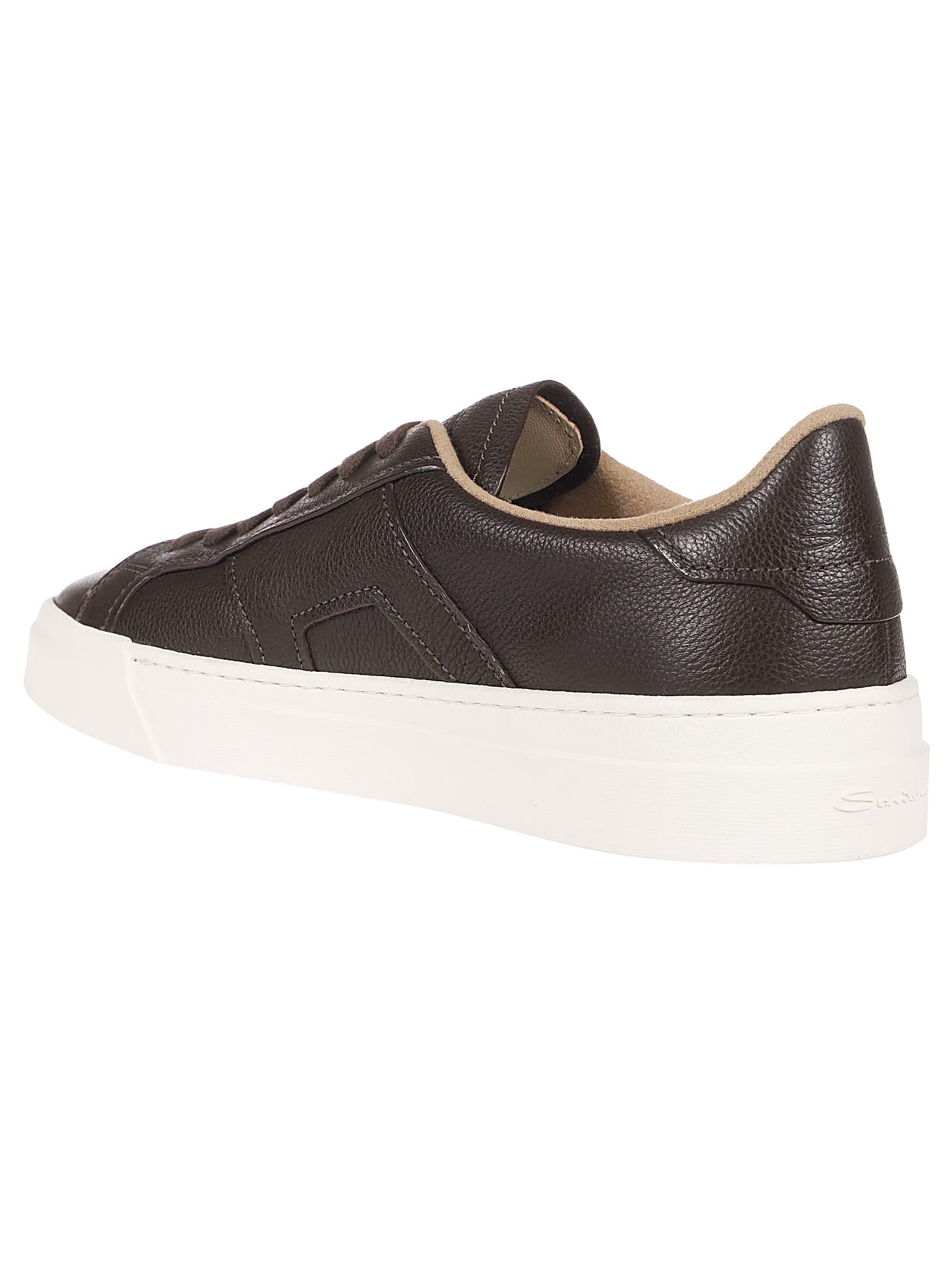 Shop Santoni Dbs Sf6 Double Buckle Sneakers In Dark Brown