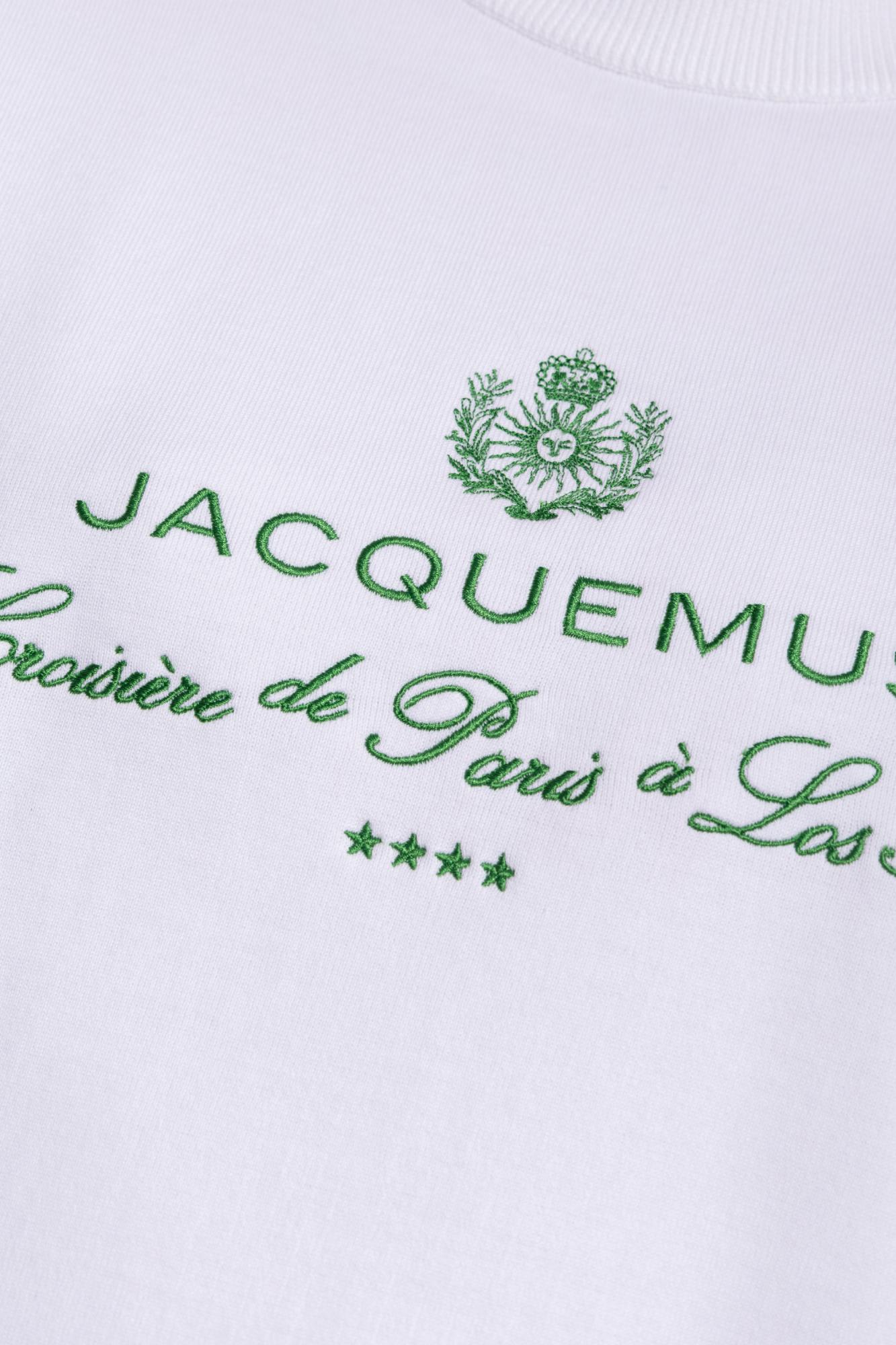 Jacquemus Logo Embroidered Crewneck Sweatshirt In Hotel Address White