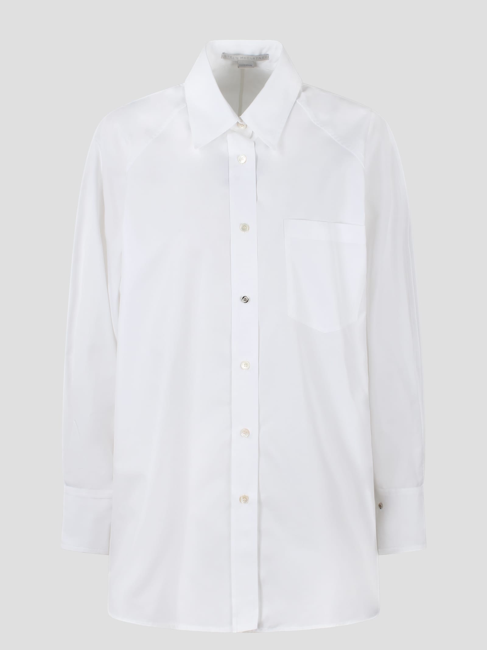 Shop Stella Mccartney Cotton Poplin Straight Shirt In White