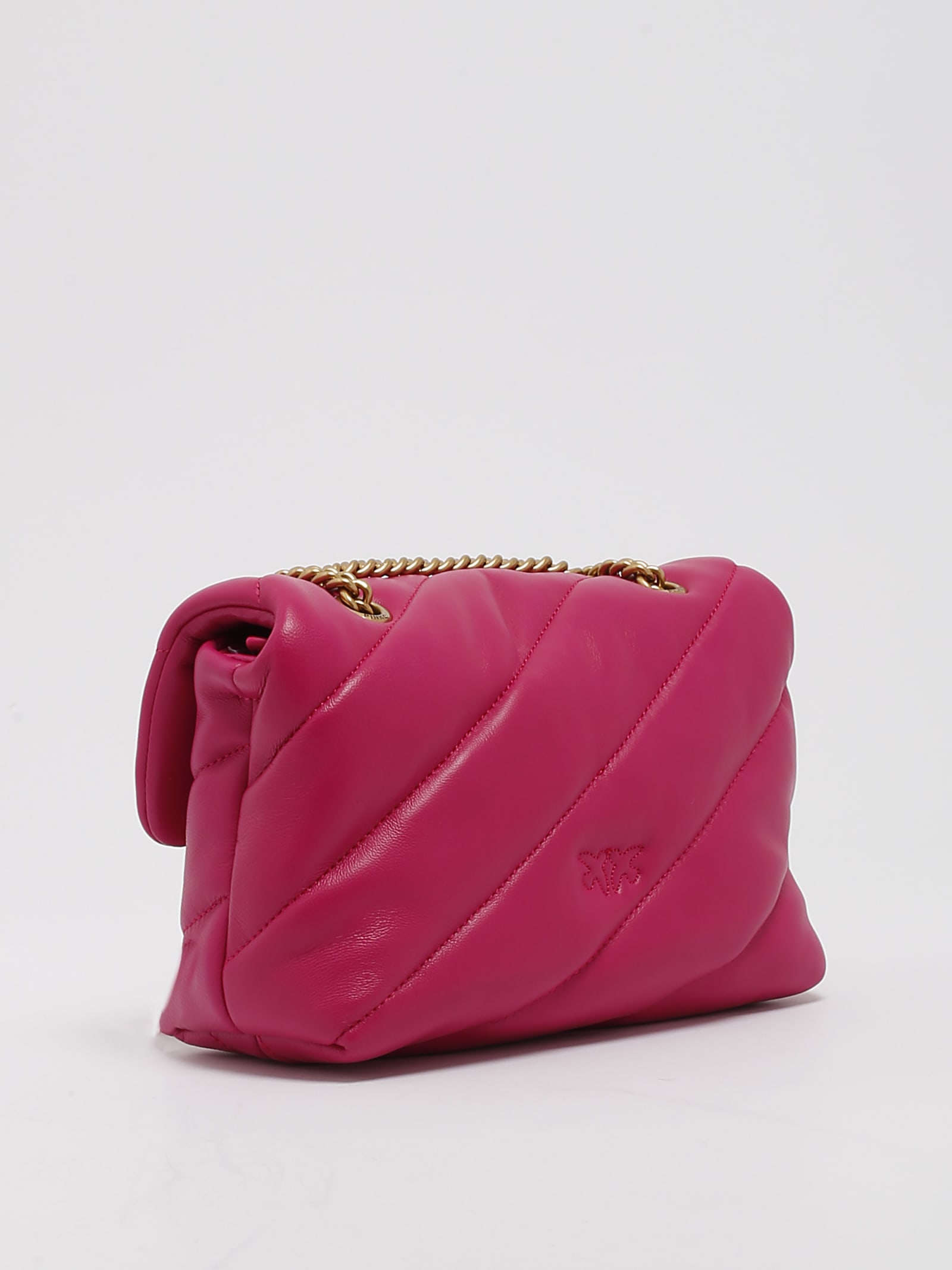 Shop Pinko Love Puff Mini Shoulder Bag In Rosa Chiaro