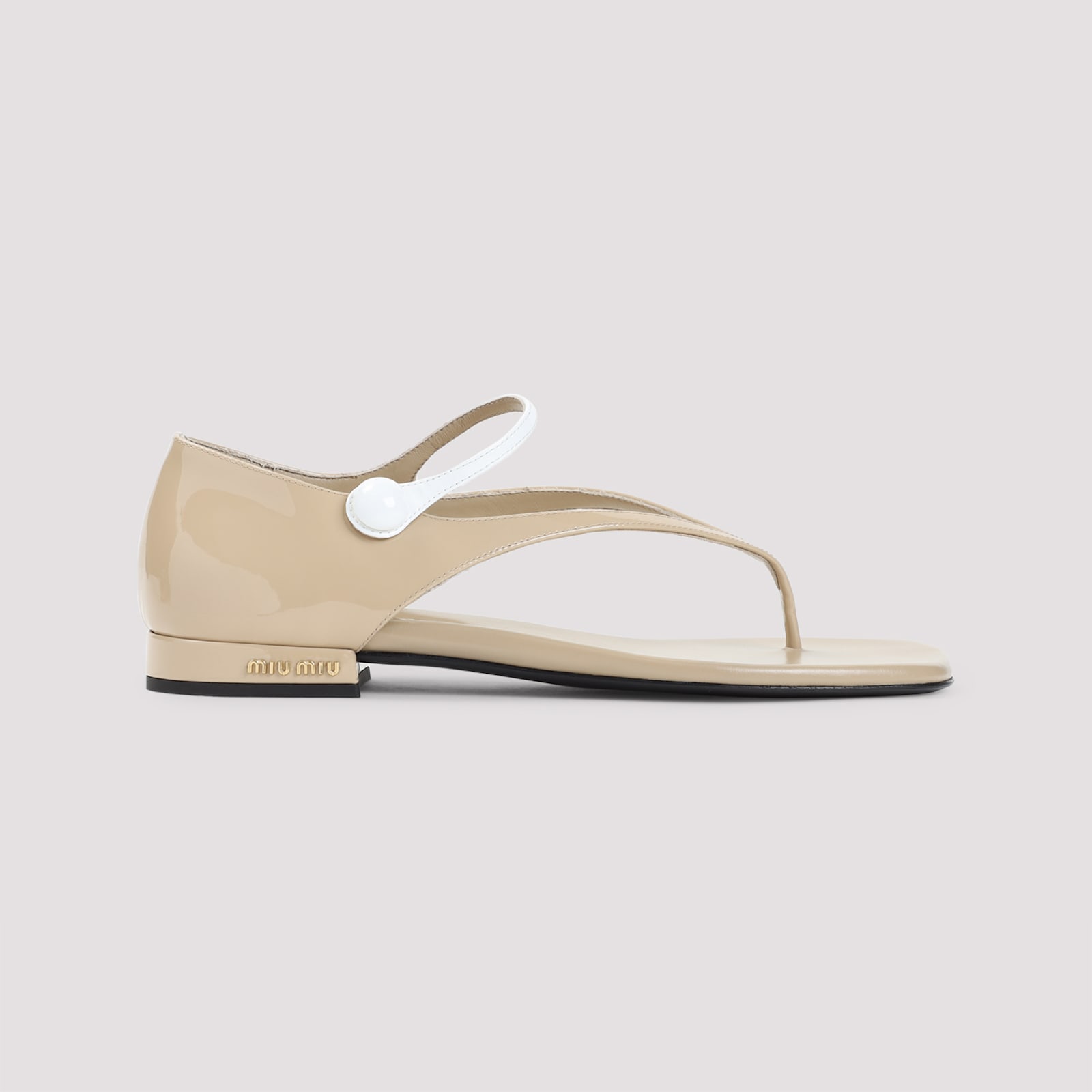 Miu Miu Calf Leather Sandals Ankle Strap In Multi