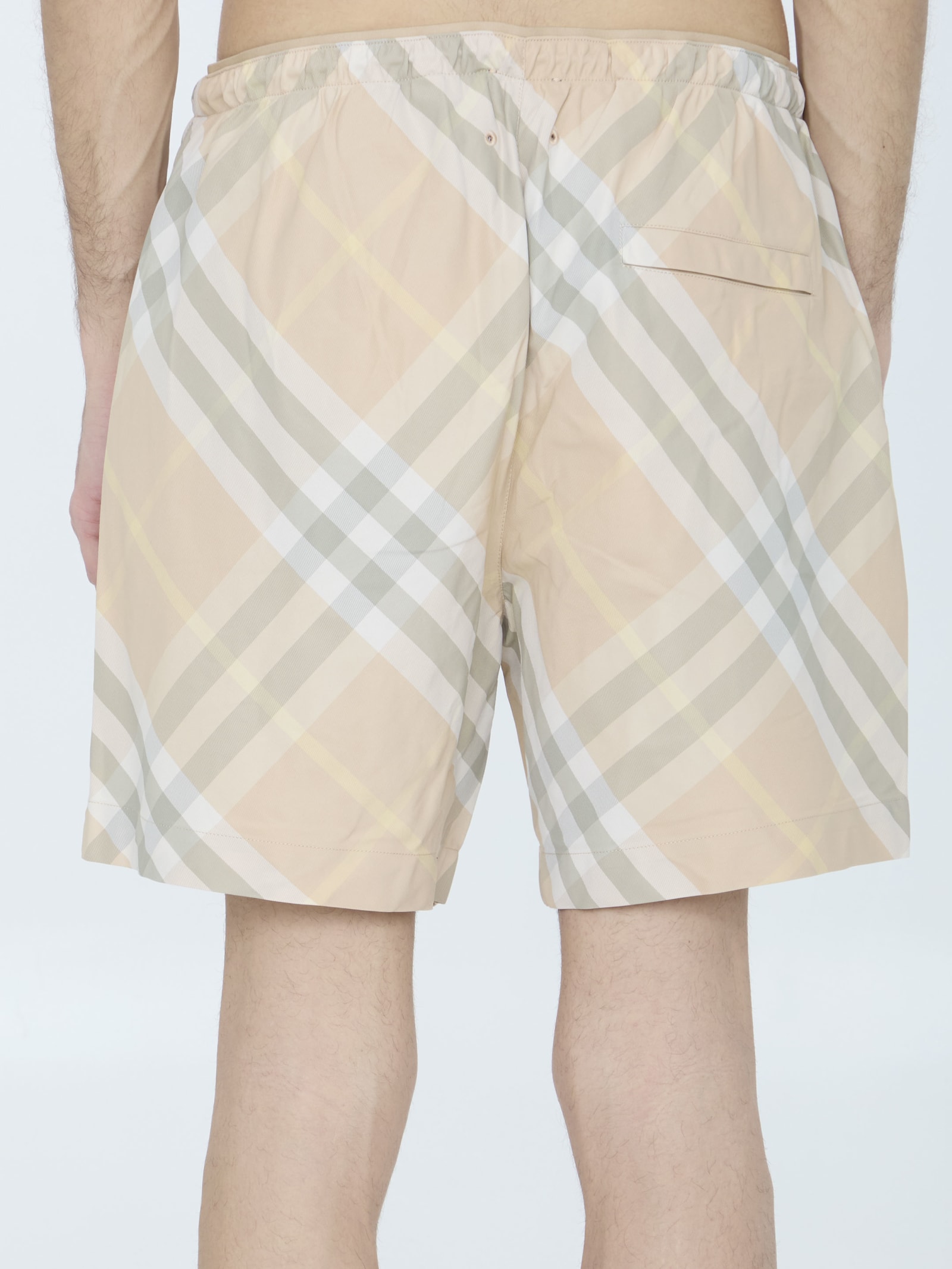 Shop Burberry Check Swim Shorts In Flax Ip Check