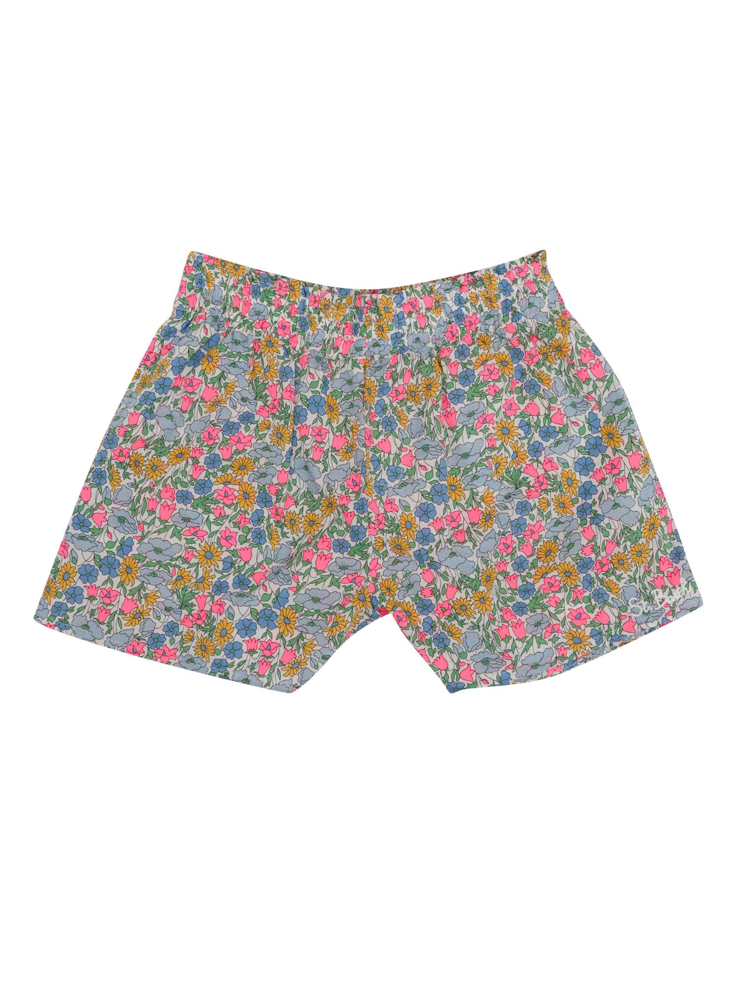Mc2 Saint Barth Floral Elasticated Cotton Shorts In Multi