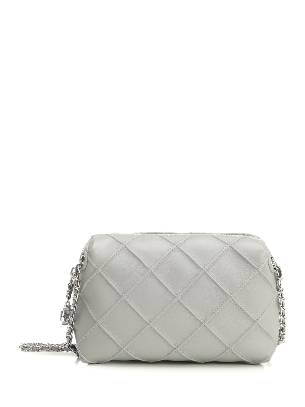 Tory Burch Fleming Leather Crossbody Bag In Gray